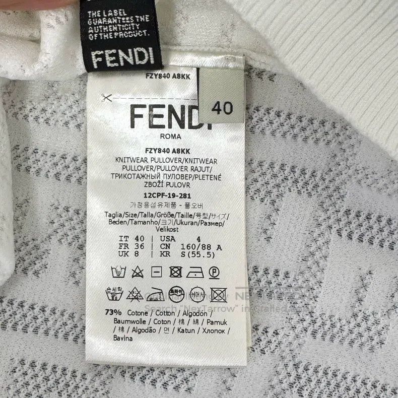 Fendi Fendi White Monogram Full Print Knit Shirt Size XS / US 0-2 / IT 36-38 - 4 Thumbnail