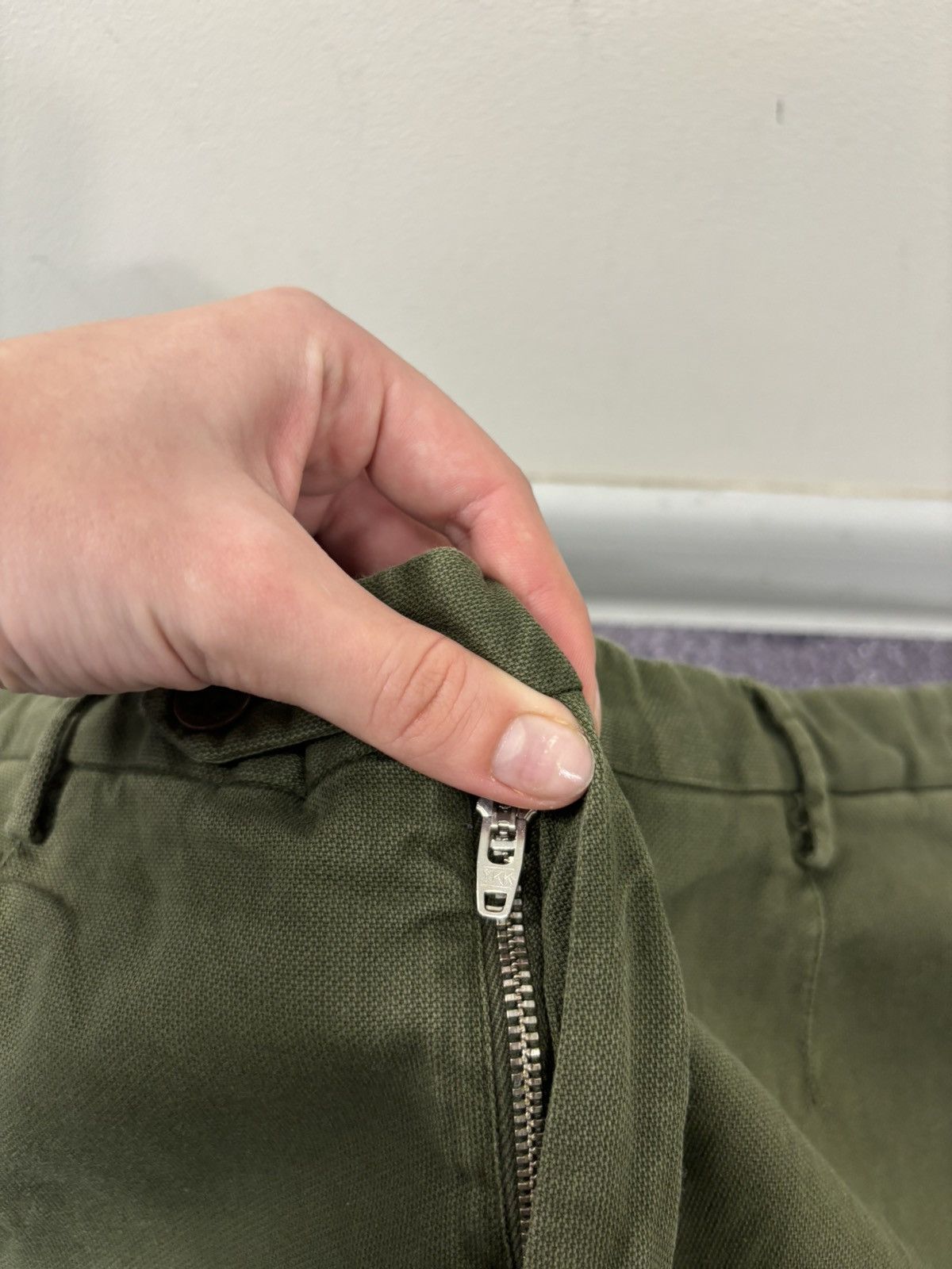 Boglioli Boglioli Olive Green Textured Cotton Blend Bermuda Shorts Size US 36 / EU 52 - 7 Thumbnail