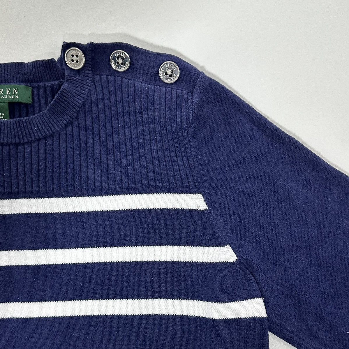 Lauren Ralph Lauren Ralph Lauren Breton Stripes Crewneck Navy Medium Sweater Size M / US 6-8 / IT 42-44 - 5 Thumbnail