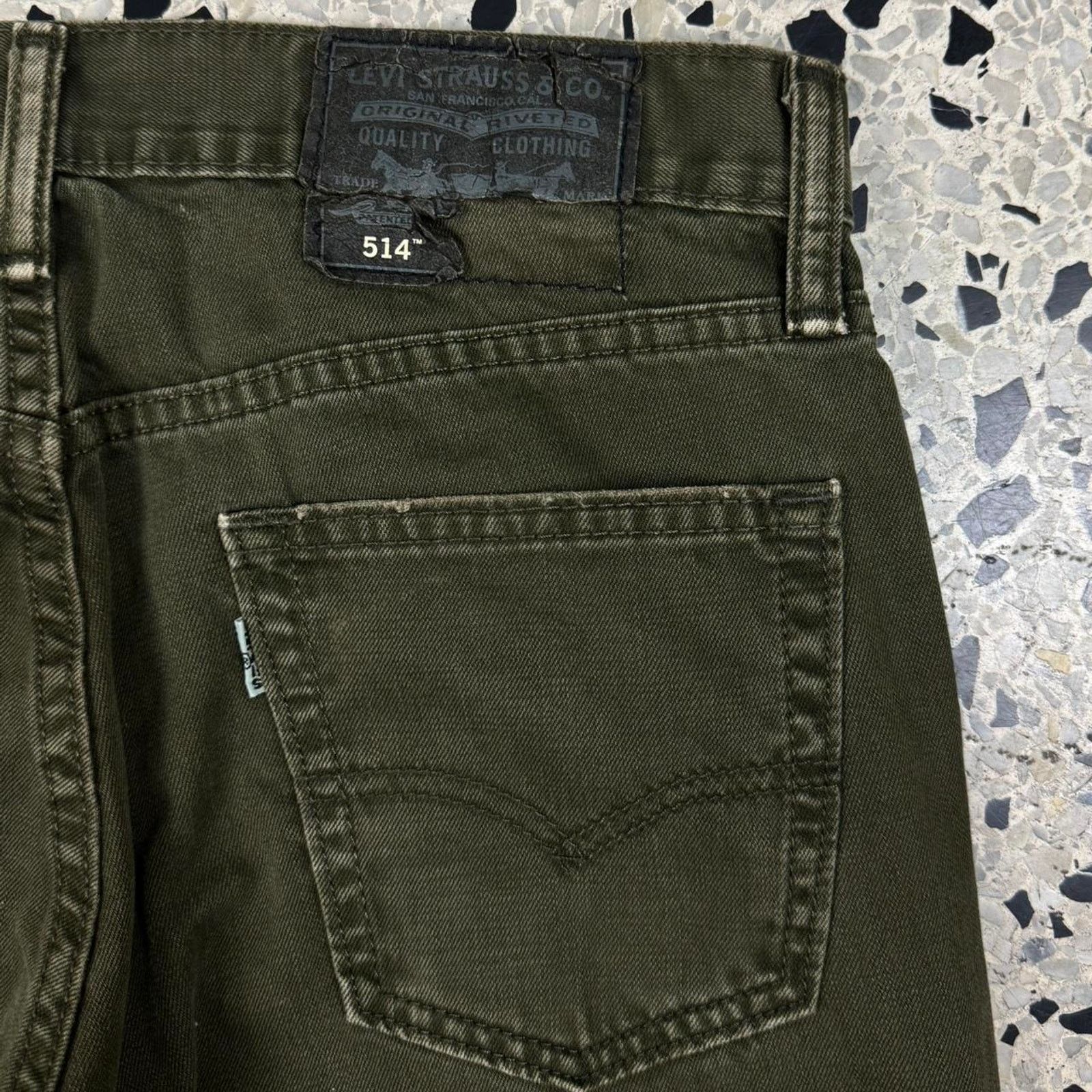 Levi's × Vintage VINTAGE Y2K LEVIS 514 OLIVE OVERDYED DENIM JEANS: Size US 30 / EU 46 - 2 Thumbnail