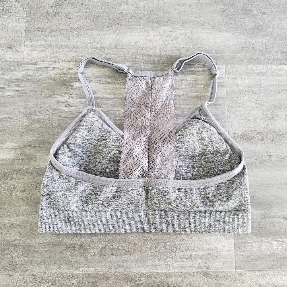 Elie Tahari Grey Heathered Tahari Sport Bra Size ONE SIZE - 2 Thumbnail