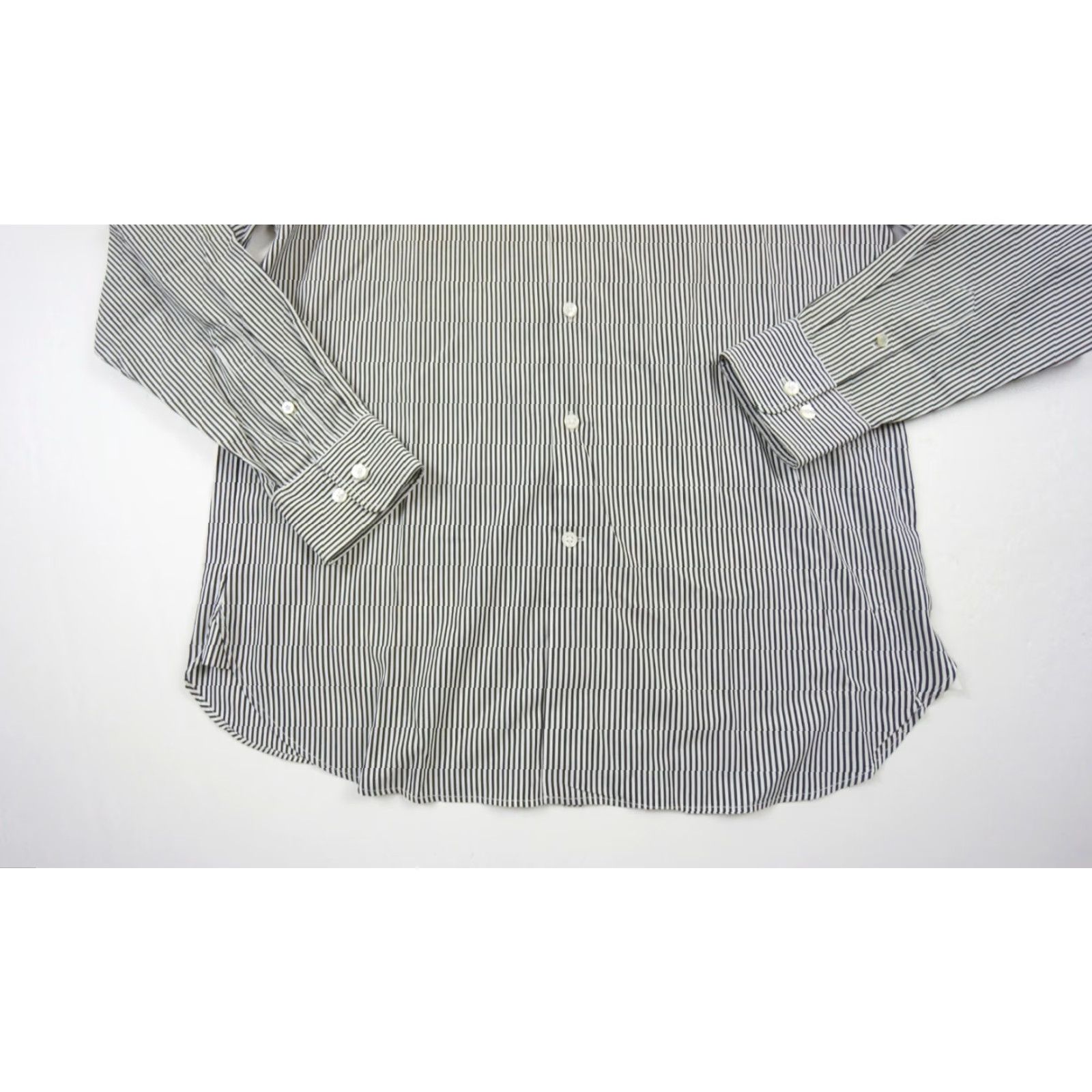 John Varvatos John Varvatos Shirt Mens 15.5 Black Button Down Striped Regular Fit Collared Size US M / EU 48-50 / 2 - 3 Thumbnail