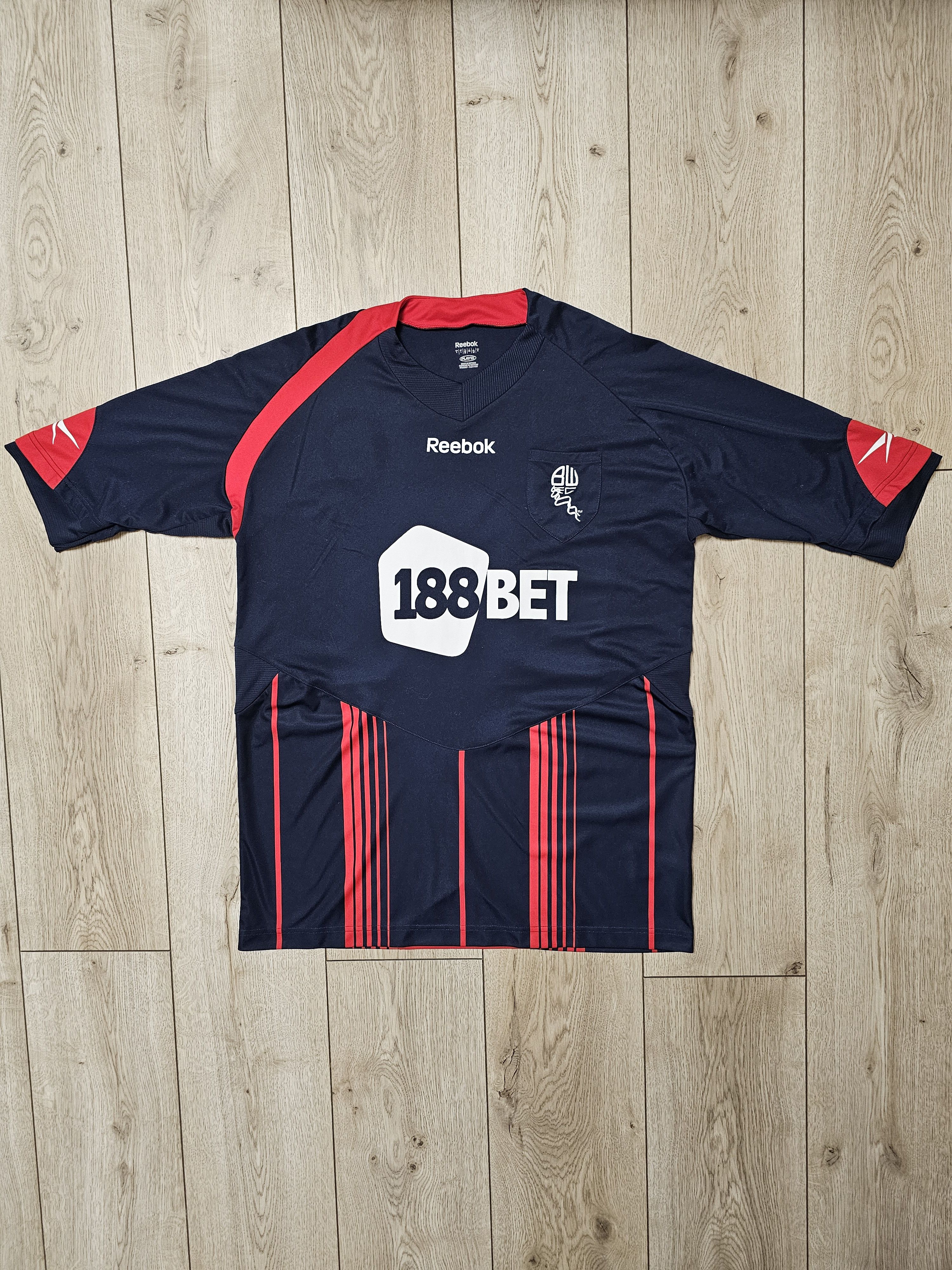 Reebok × Vintage BOLTON WANDERERS 2009 2010 AWAY FOOTBALL SHIRT SOCCER JERSEY Size US L / EU 52-54 / 3 - 1 Thumbnail