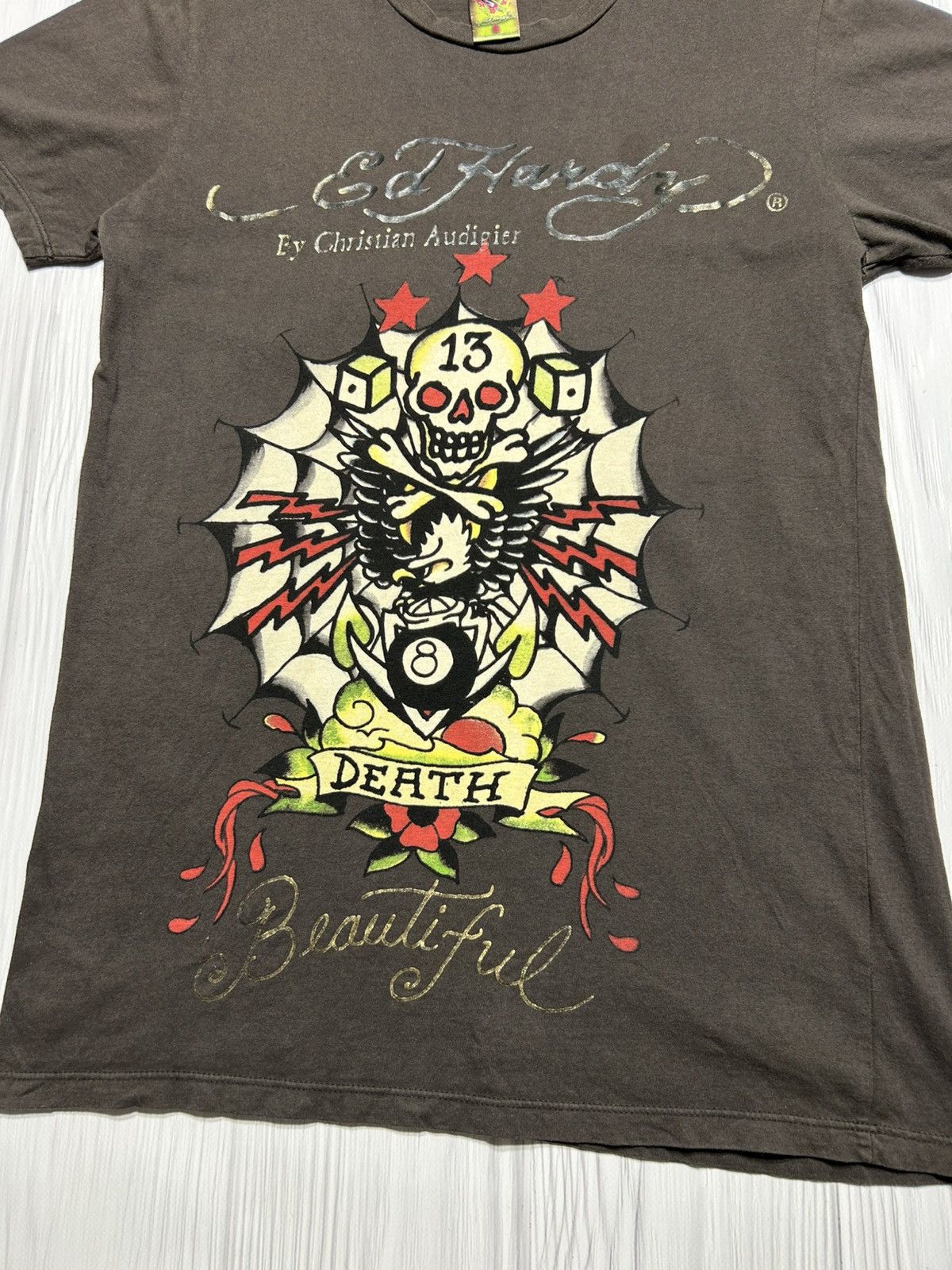 Ed Hardy Vintage Y2K Ed Hardy Death 13 T-Shirt Size S Size US S / EU 44-46 / 1 - 4 Thumbnail