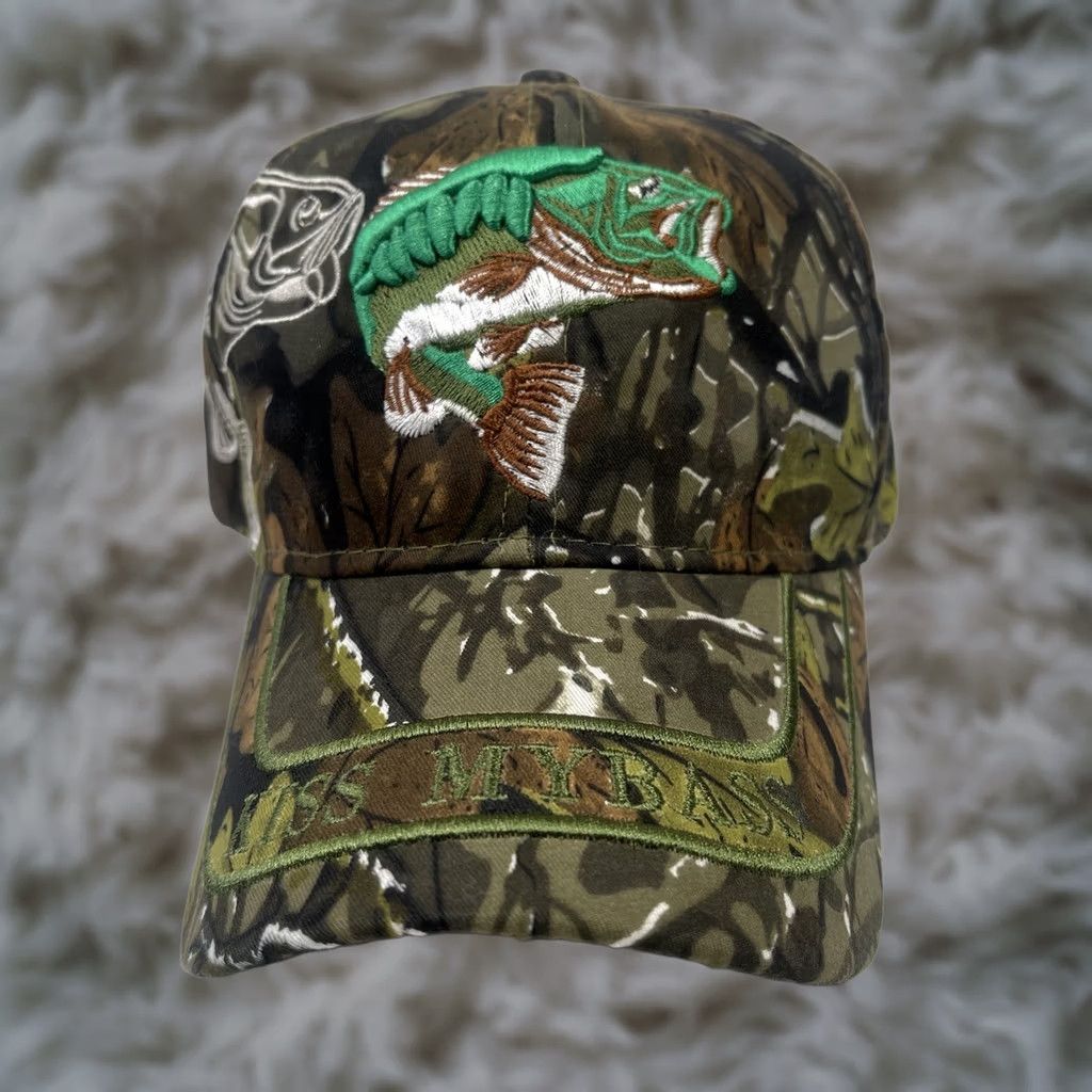 Vintage Unbranded Hat Adult Camouflage Adjustable StrapBack Cap Kiss My Bass Fishing - Vintage Size ONE SIZE - 1 Thumbnail