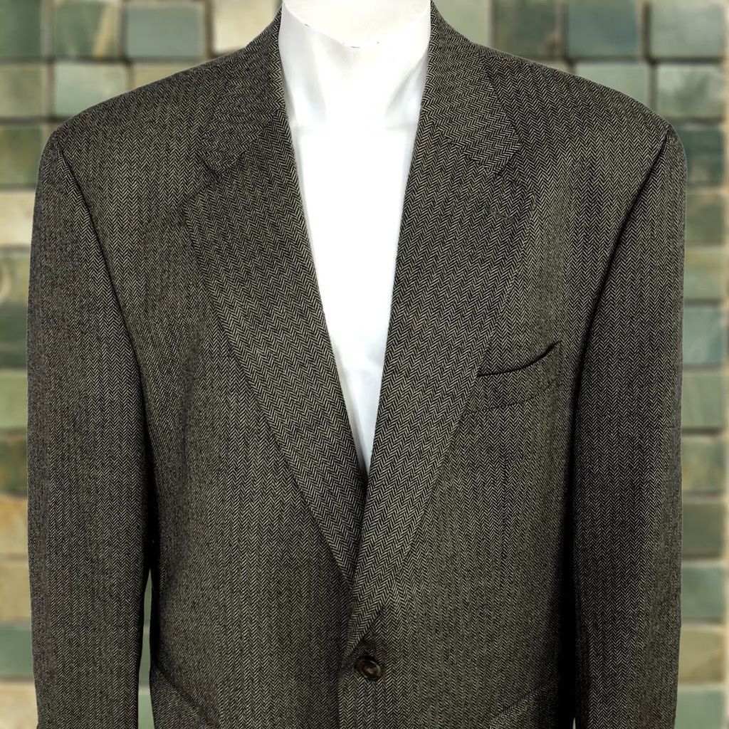 Ralph Lauren Ralph Lauren Polo University 44T Wool Herringbone Sport Coat Jacket Notch Lapel Single-Breasted 2-Button Dress Coat Mens DIV Size US XXL / EU 58 / 5 - 1 Thumbnail