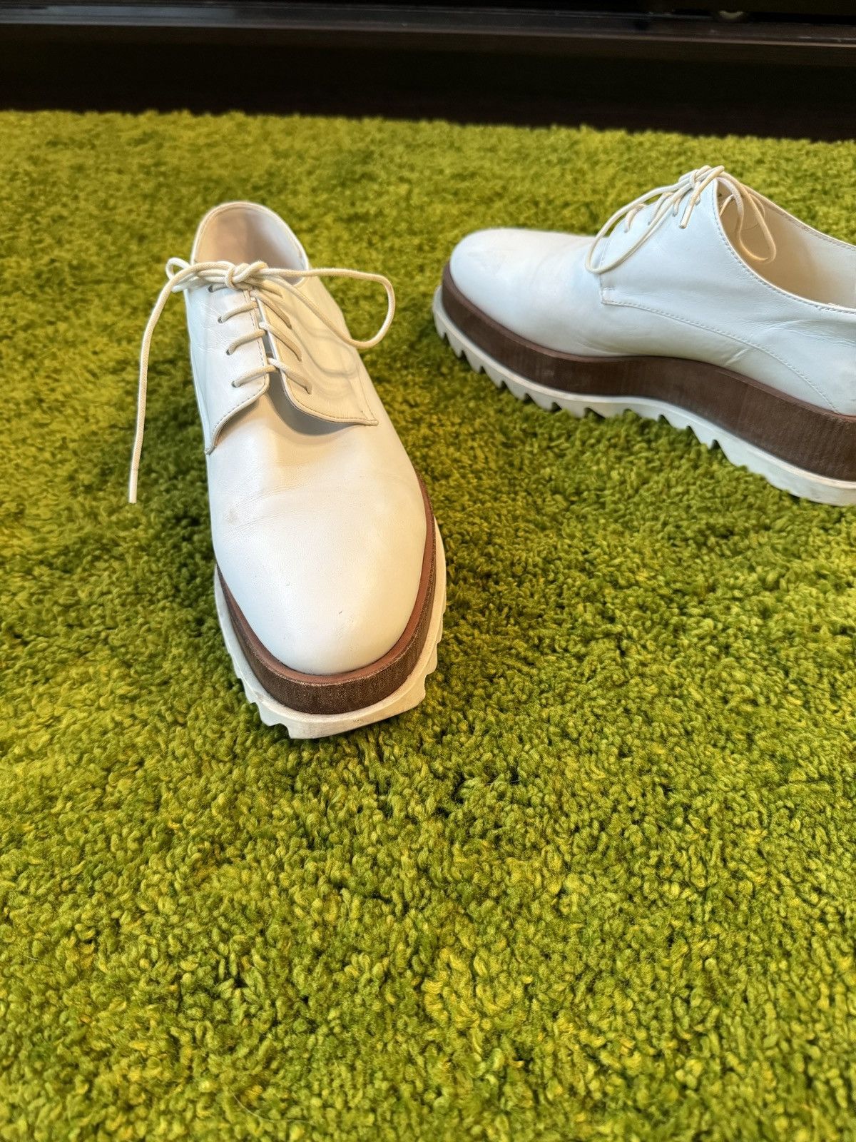 Genuine Leather × Jil Sander Jil Sander avant garde real leather brogues platform shoes Size US 7 / IT 37 - 3 Thumbnail