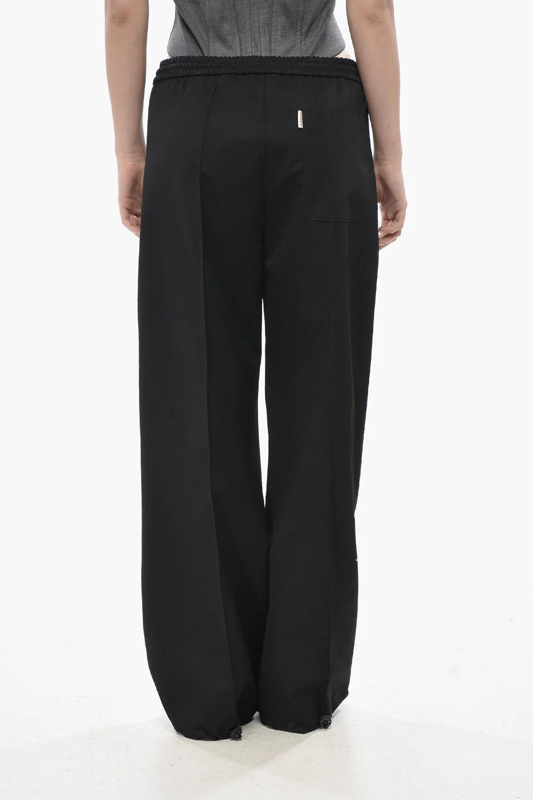 Marni og1mm0326 Virgin Wool Trousers in Black Size 26" / US 2 / IT 38 - 2 Thumbnail