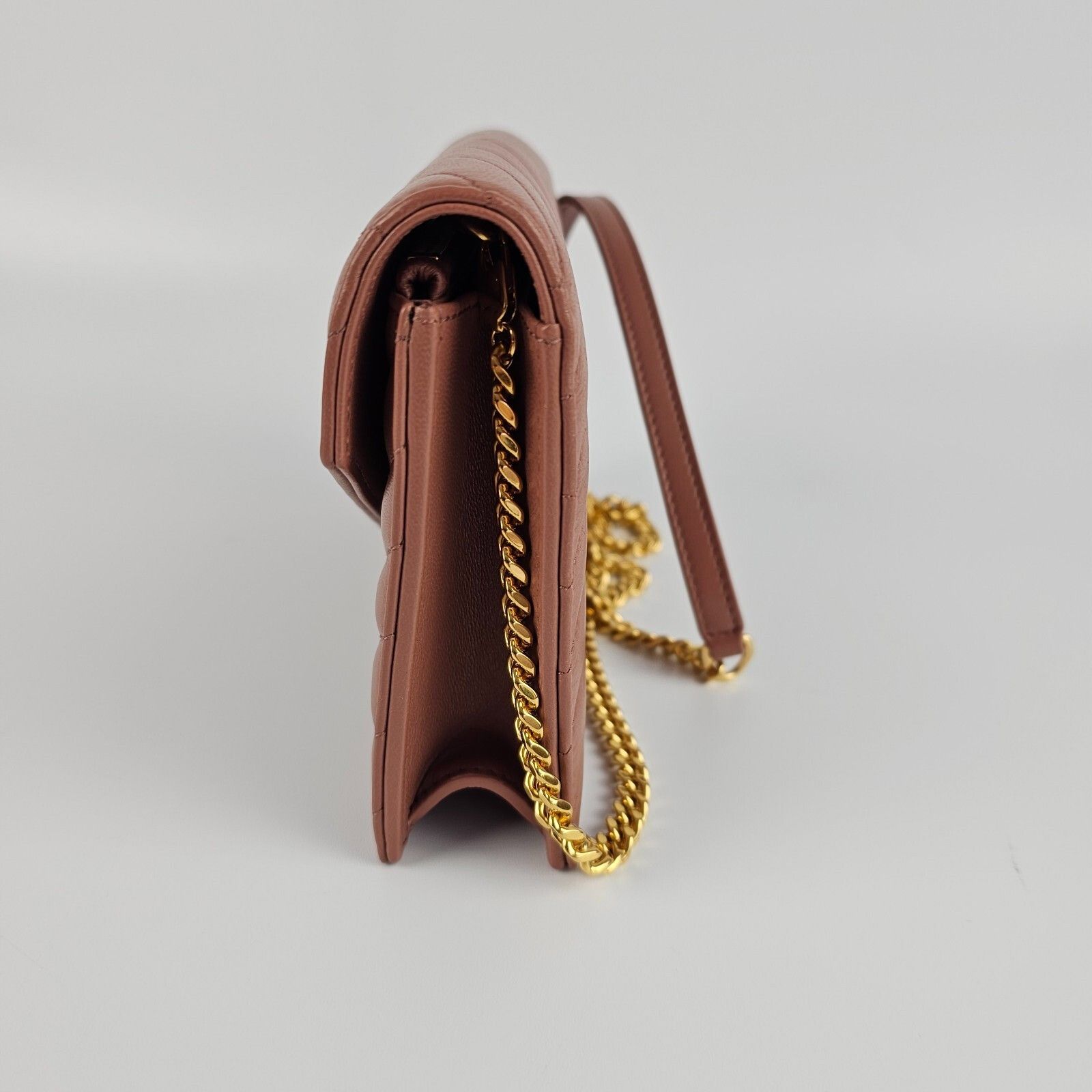 Saint Laurent Paris SAINT LAURENT Cassandre Envelope Barely Pink Leather Chain W Size ONE SIZE - 6 Thumbnail