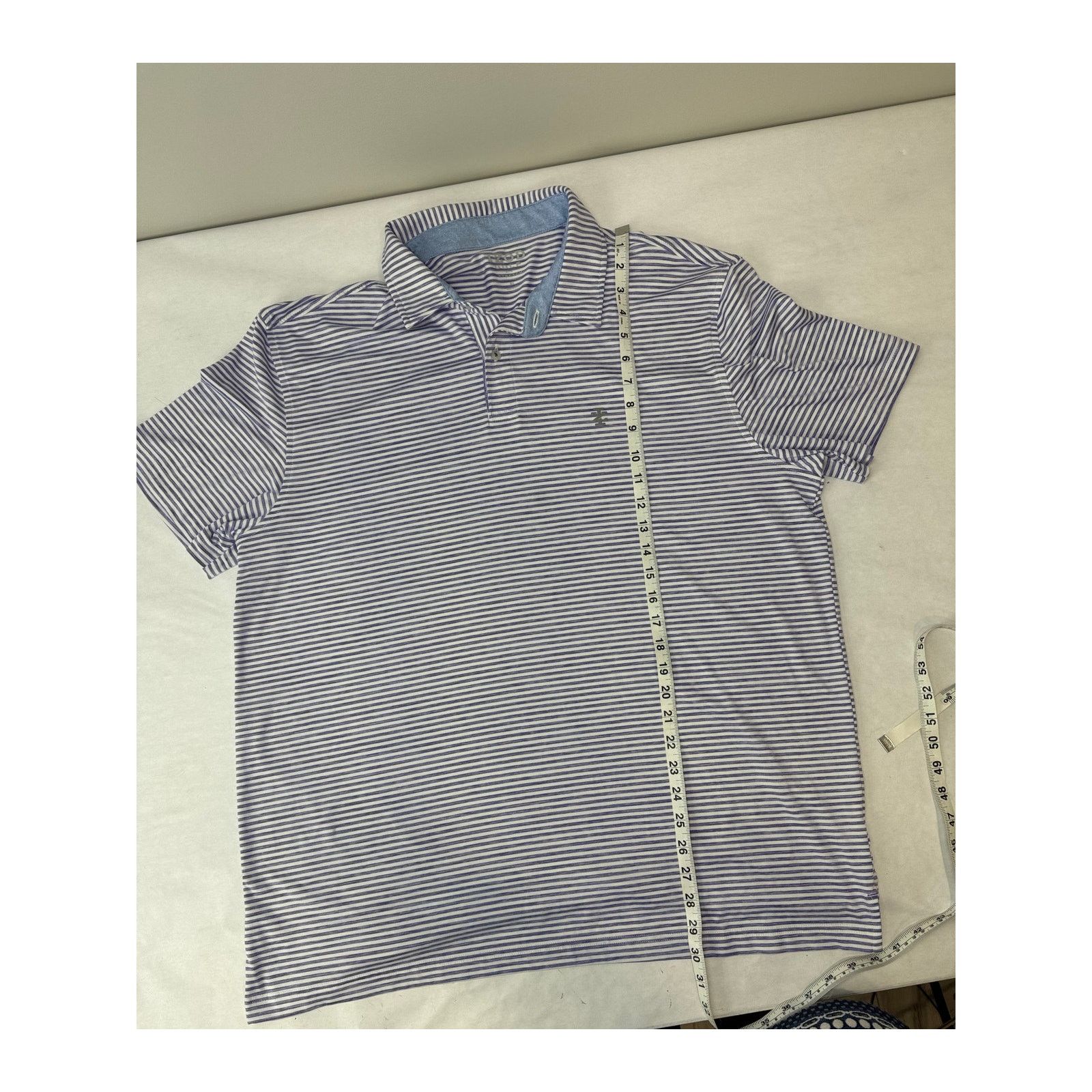 Izod IZOD Golf Lavender Purple White Stripe Polo Shirt Size XL Size US XL / EU 56 / 4 - 7 Thumbnail