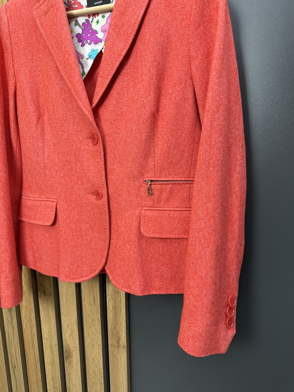Bogner Bogner Wool/Cotton Blend Tailored Blazer Floral Lining EU38 Size M / US 6-8 / IT 42-44 - 3 Thumbnail