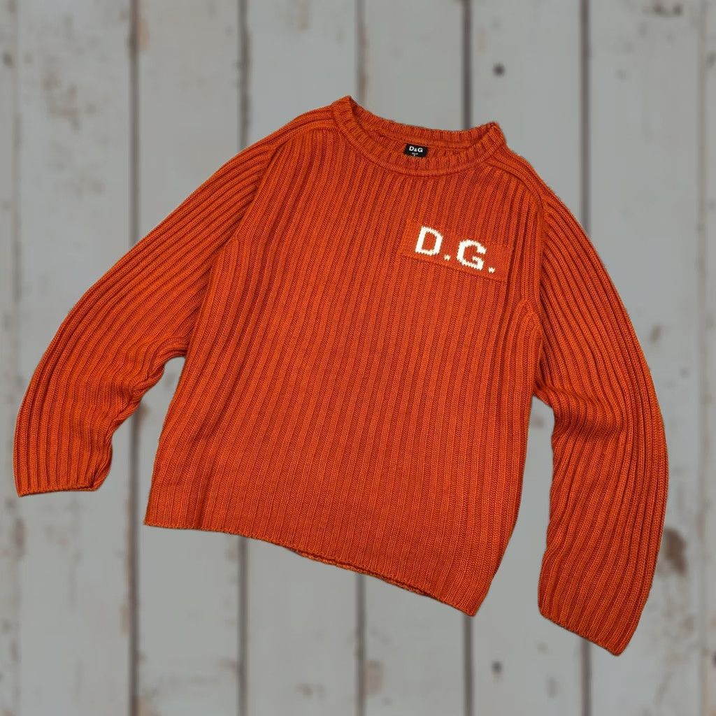 Dolce & Gabbana VINTAGE Dolce&Gabbana Knit Sweater Men 2XL Orange Pullover Long Sleeve Knit 00s Size US XXL / EU 58 / 5 - 1 Thumbnail