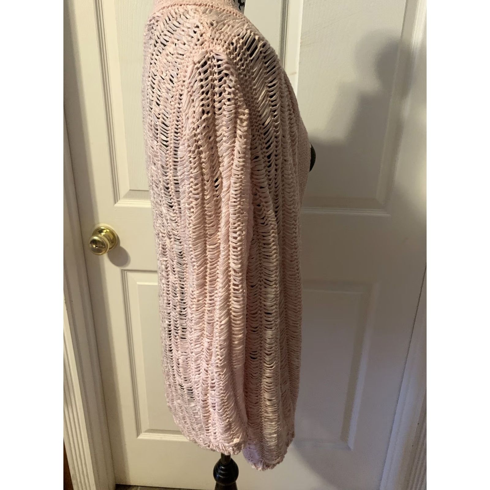Vintage Chicos Womens Cardigan Open Front Pink 3/4 Sleeve Open-Knit Style #2161 Cardigan Womens SZ 1 Pink Knit Workwear Vintage No Mens Girls Size XS / US 0-2 / IT 36-38 - 5 Thumbnail