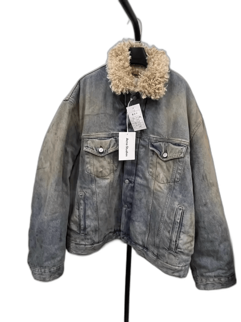 Acne Studios Denim Jacket with Fur Collar-yf