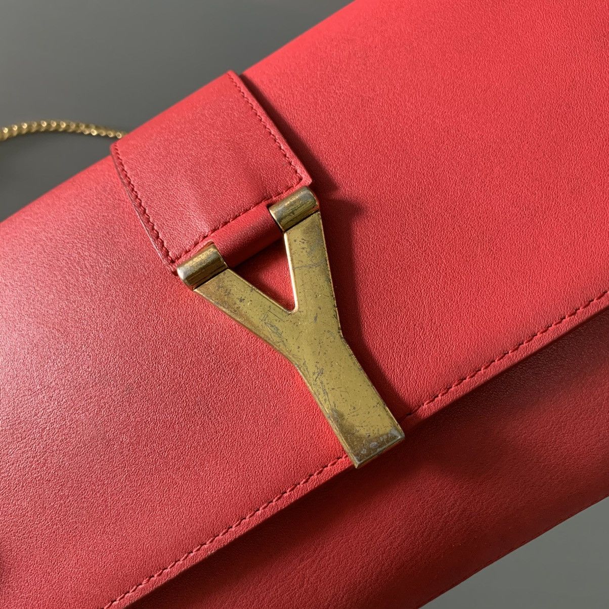 Saint Laurent Paris Saint Laurent Red Leather Dinner Bag Size ONE SIZE - 5 Thumbnail
