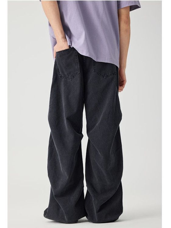 Japanese Brand American-style baggy patchwork wide-leg jeans for men Size US 32 / EU 48 - 3 Thumbnail