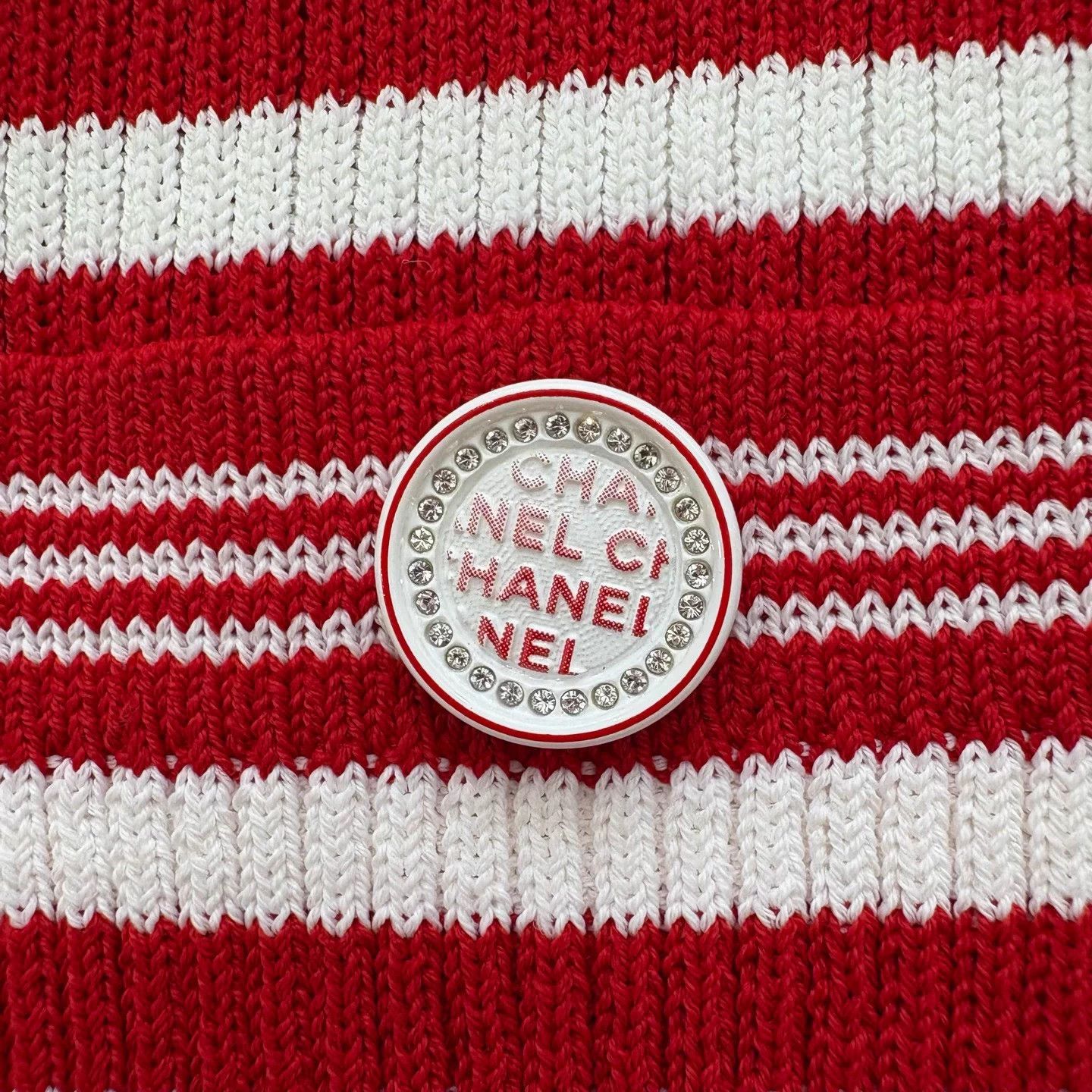 Chanel Chanel red/white colorblocked striped V-neck long cardigan Size M / US 6-8 / IT 42-44 - 6 Thumbnail