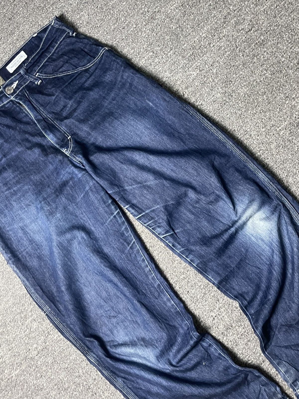 Japanese Brand × Vintage BACK NUMBER x WASHI DENIM Baggy Jeans (91) Size US 31 - 3 Thumbnail