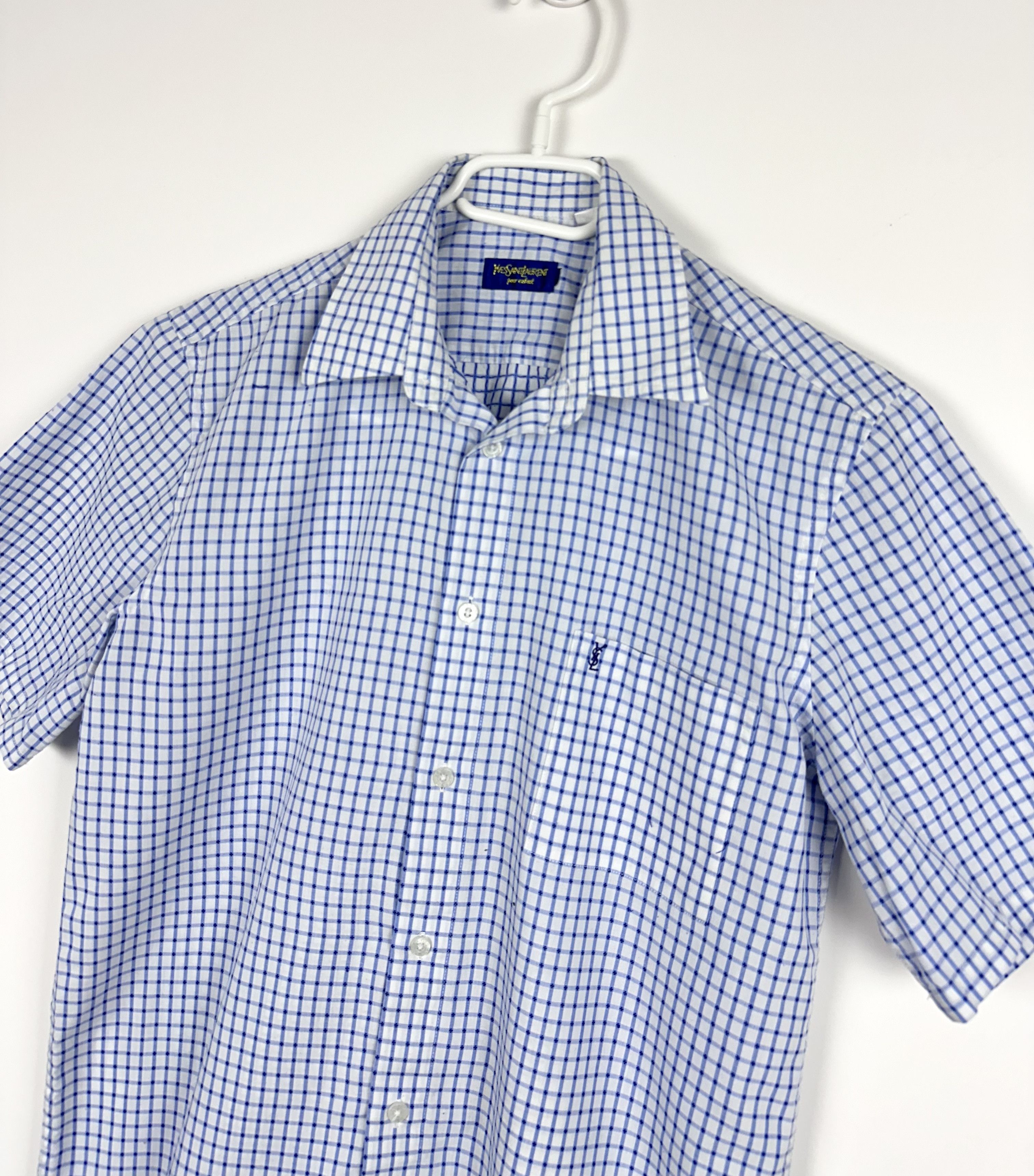 Yves Saint Laurent Yves Saint Laurent men's short-sleeved checked shirt S Size US S / EU 44-46 / 1 - 2 Thumbnail