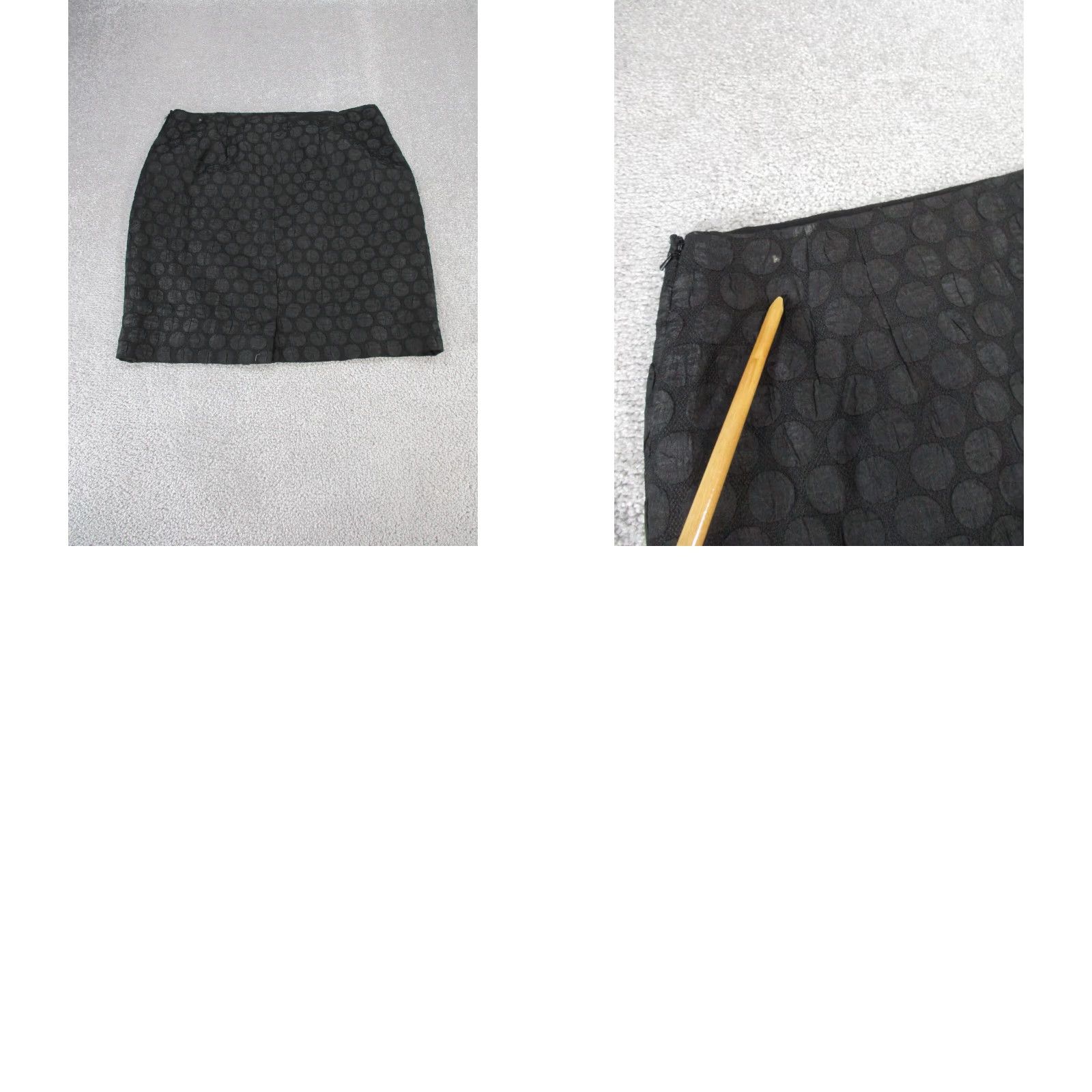 Anthropologie Maeve By Anthropologie Skirt Womens 8 Black Polka Dot Textured Pencil - Vintage not specified Size 30" / US 8 / IT 44 - 8 Thumbnail