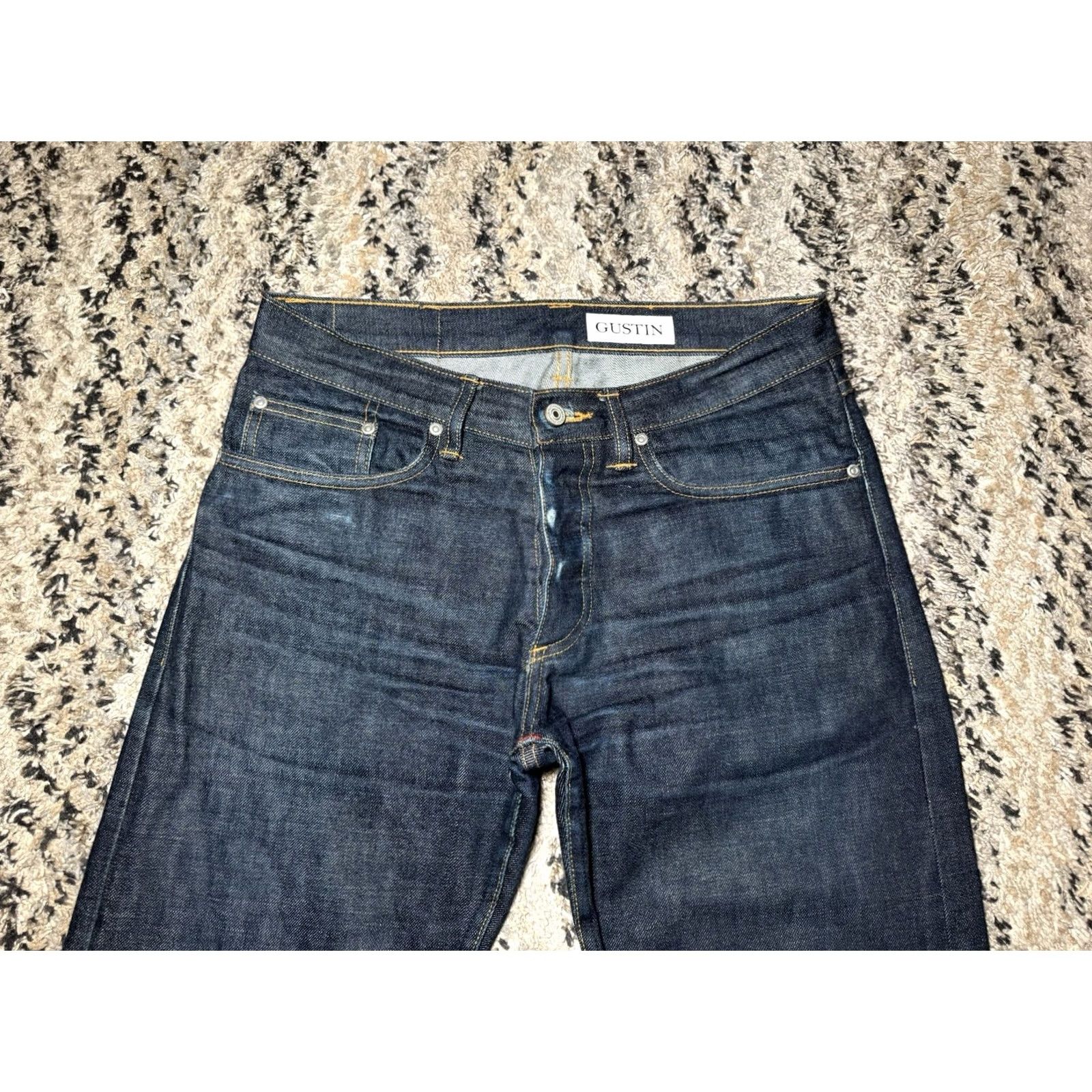 Gustin GUSTIN Jeans 32x34.5 Dark Blue #75 Japanese Selvedge Denim Slim 116699 Mens Regular Blue Size US 32 / EU 48 - 5 Thumbnail