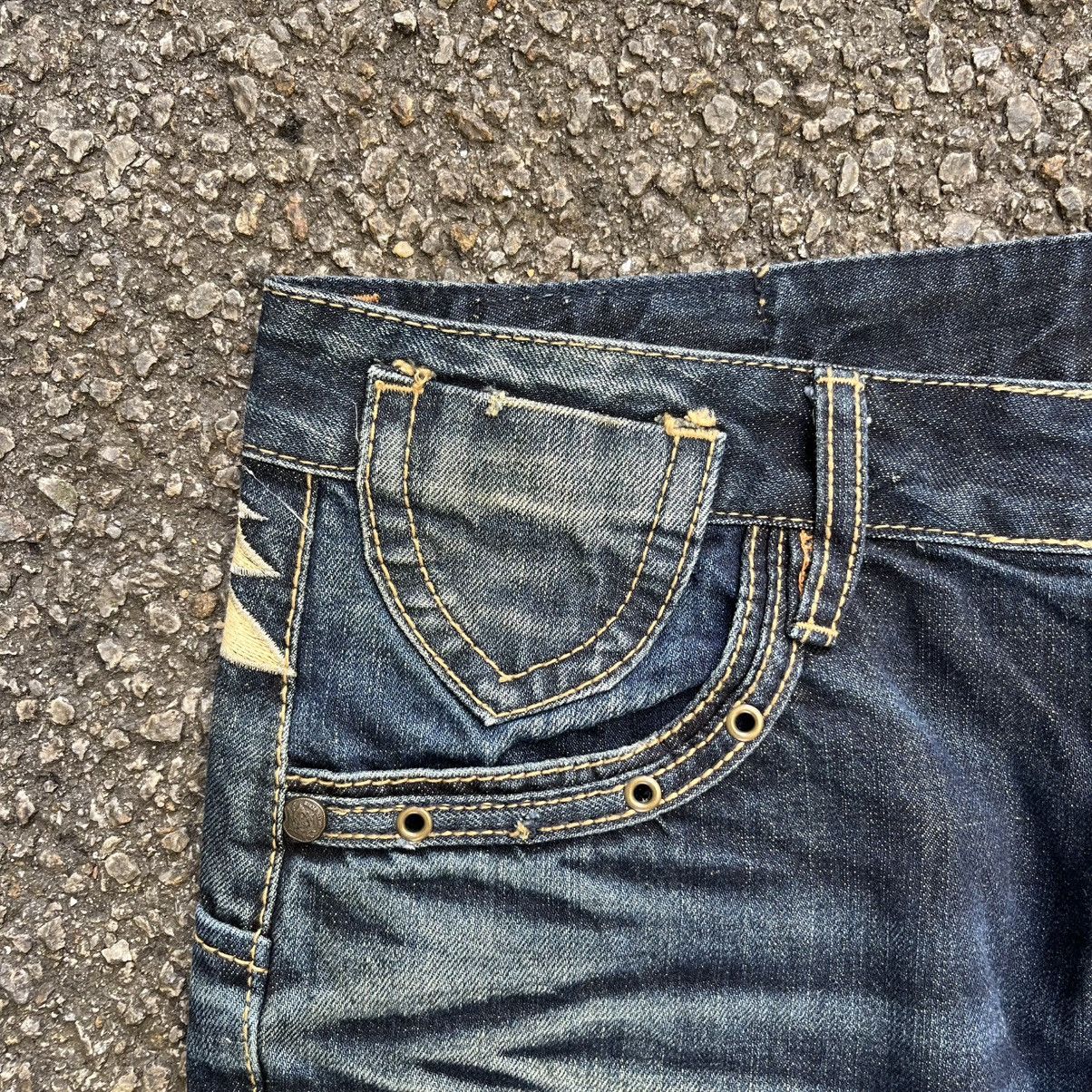 Hysteric Glamour Lolita Jeans Clawmark Wing Styled Low Rise Faded Denim Pants Size US 32 / EU 48 - 5 Thumbnail