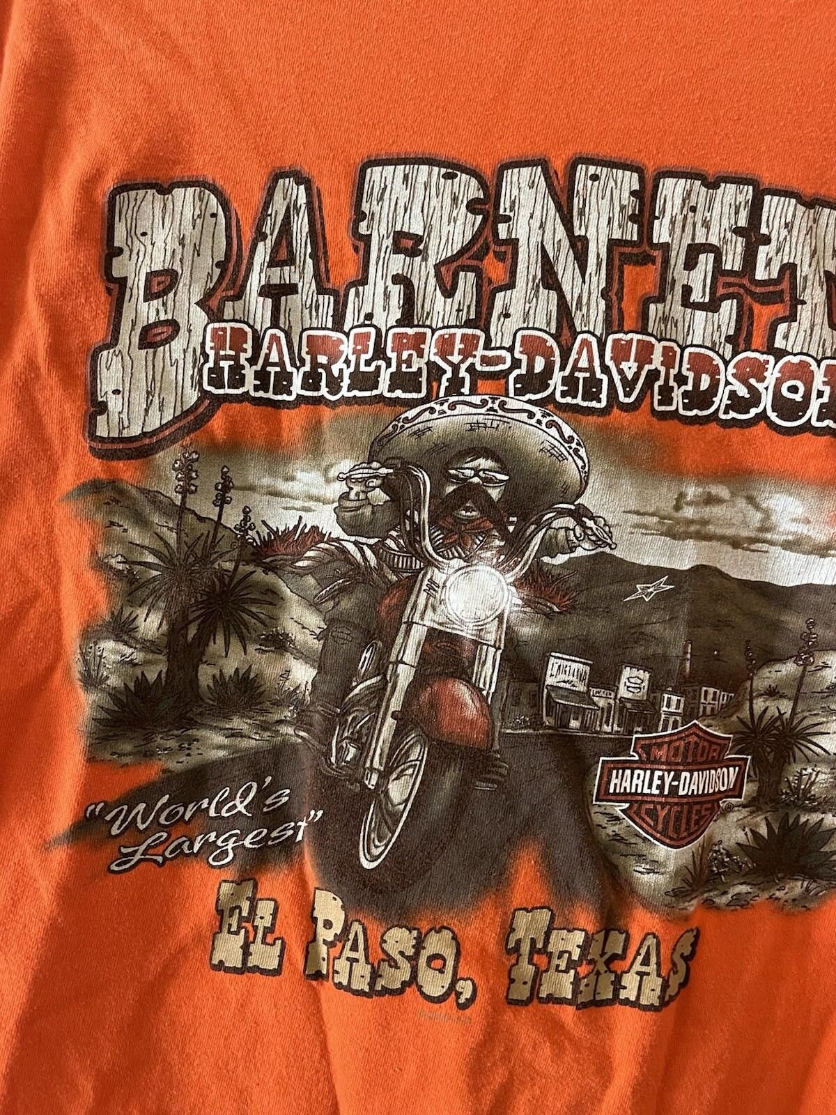 Harley Davidson Vintage Harley Davidson Barnett El Paso Orange Tee L Size US L / EU 52-54 / 3 - 8 Thumbnail