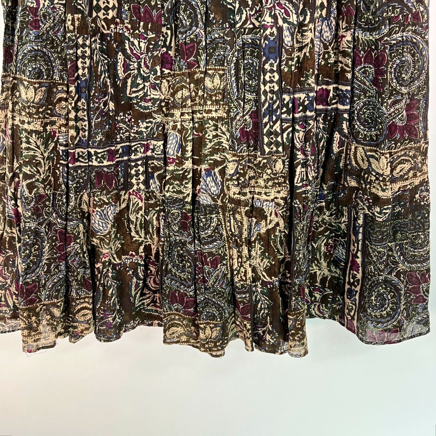 Chaps Chaps Skirt Womens Multicolor Paisley Lined Denim Knee Length High Rise Flare Size Large Size 36" / US 14 / IT 50 - 5 Thumbnail