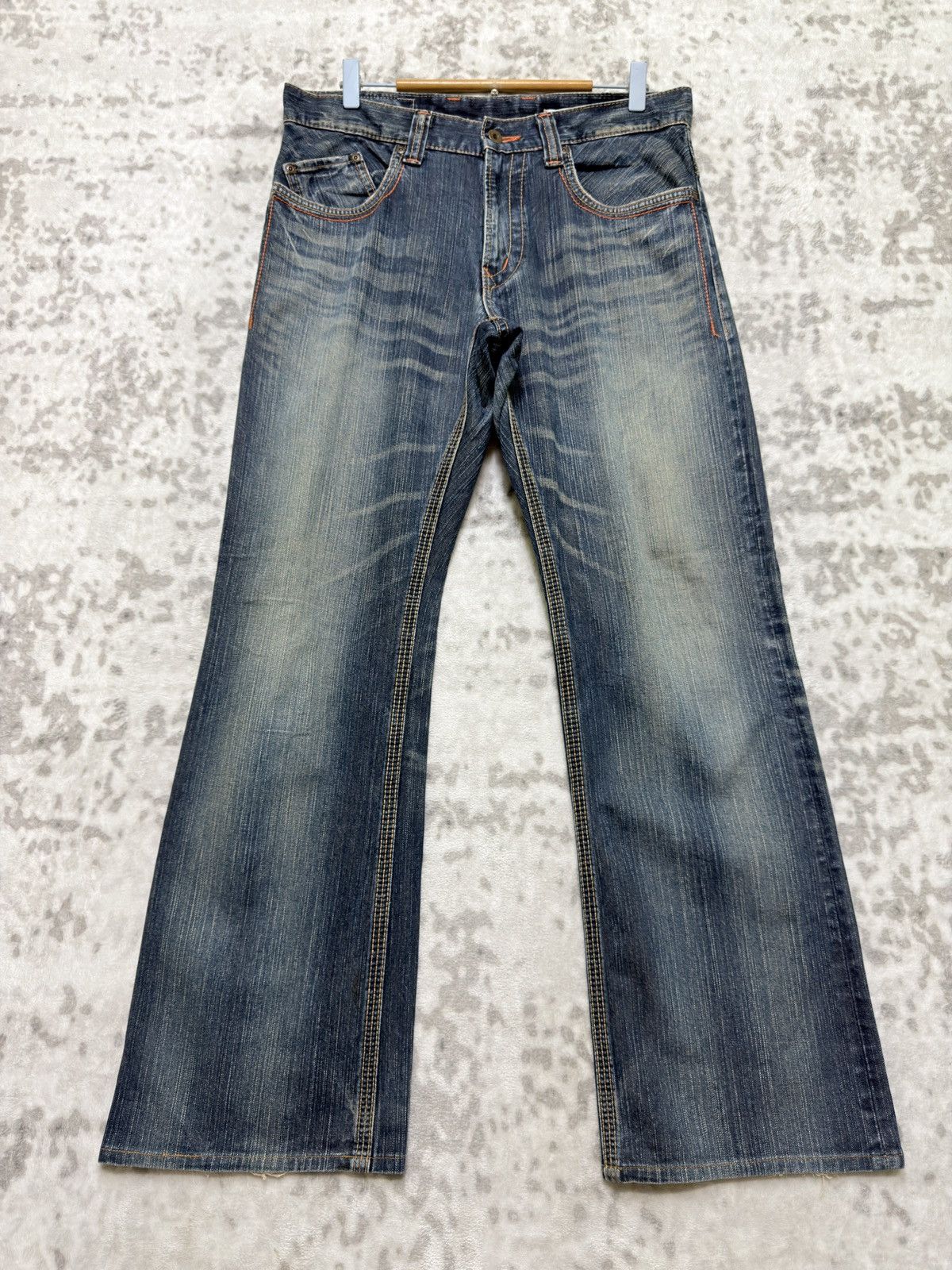 Vintage Edwin 503 XVS Flare Jeans Y2K Archive Mud Wash Denim