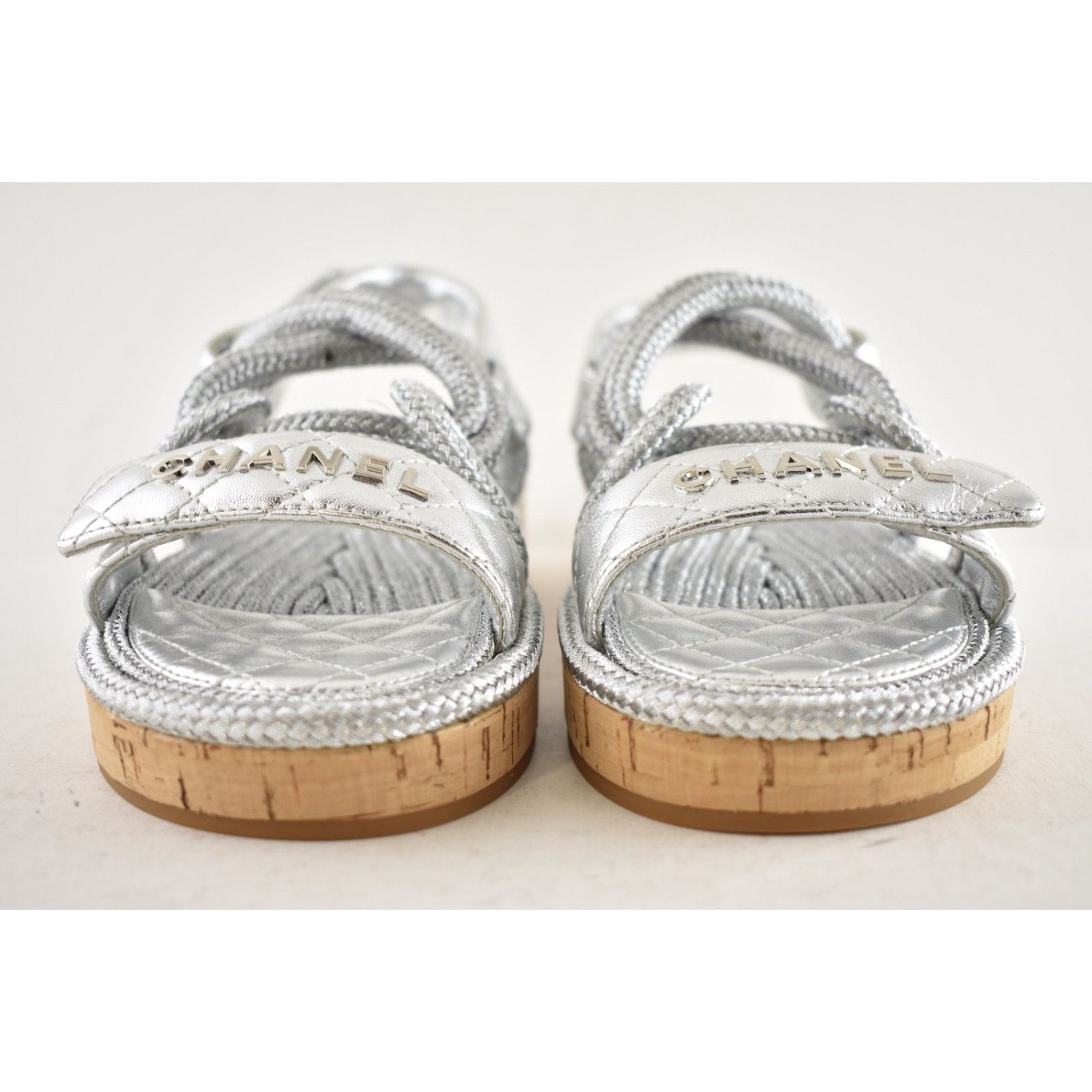 Chanel Chanel 20S Silver Cord Rope CC Logo Quilted Ankle Strap Size US 6 / IT 36 - 10 Thumbnail