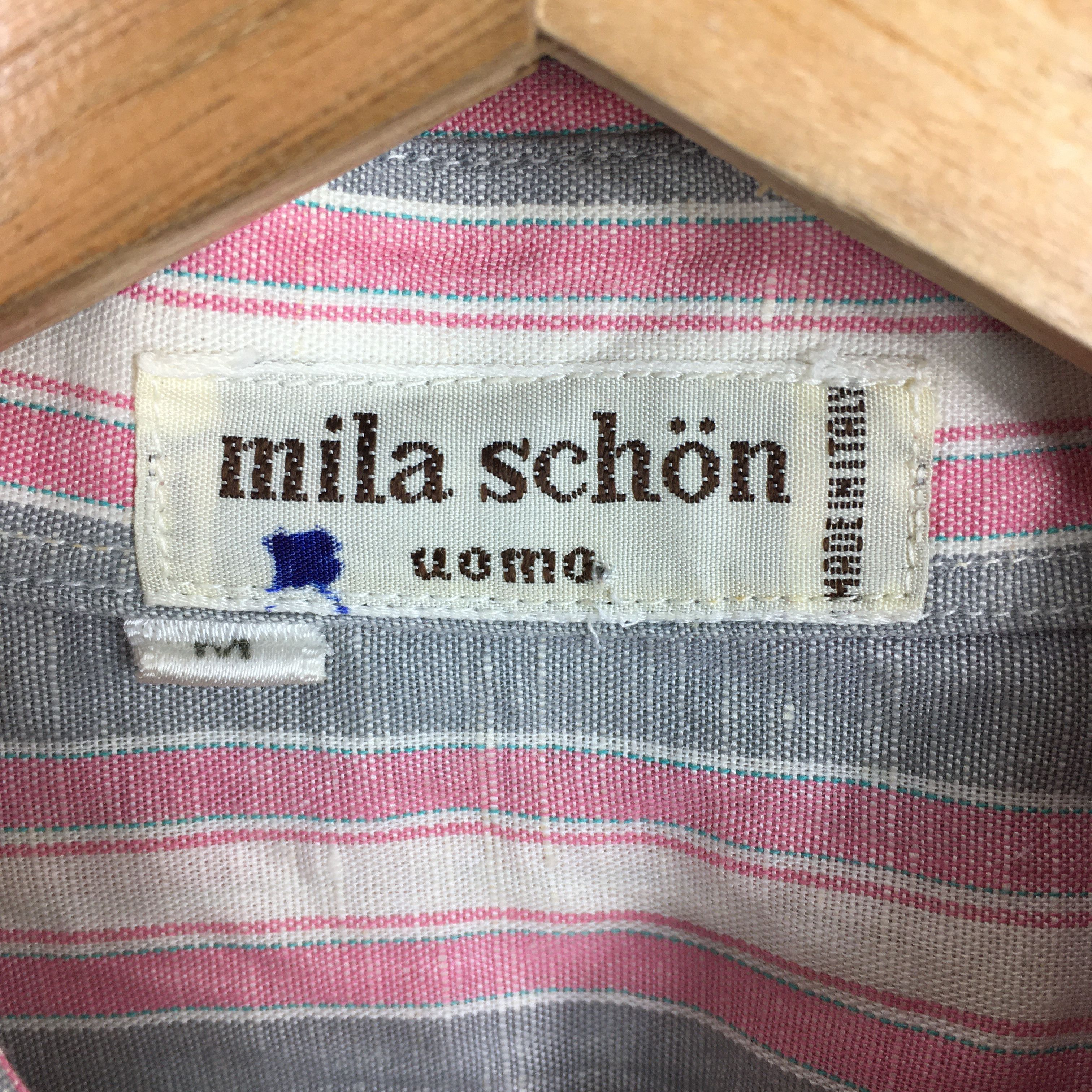 Designer × Mila Schon × Retrofit Vintage Mila Schon Paris Stripes Flannel Linen Shirt M Size US M / EU 48-50 / 2 - 5 Thumbnail