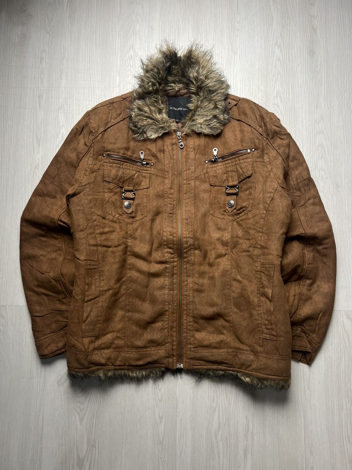 Le Grande Bleu (L.G.B.) In The Attic Biker Jacket Fur Collar If Six Was Nine Style Size US M / EU 48-50 / 2 - 1 Thumbnail