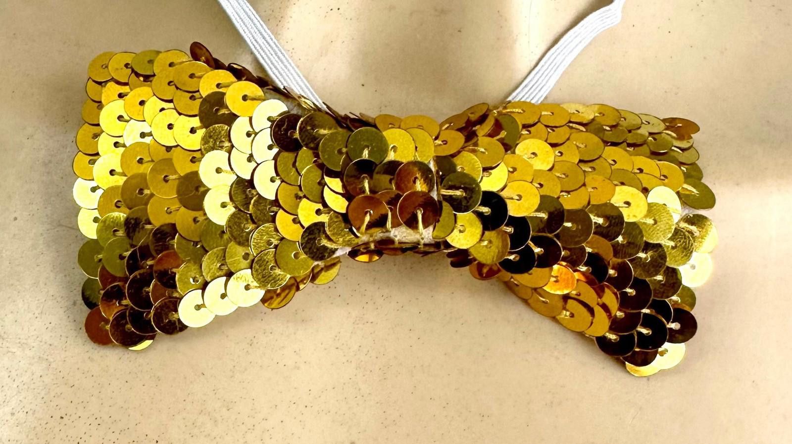 Designer Sequined Bow Tie GOLD Adult Unisex Size ONE SIZE - 1 Preview