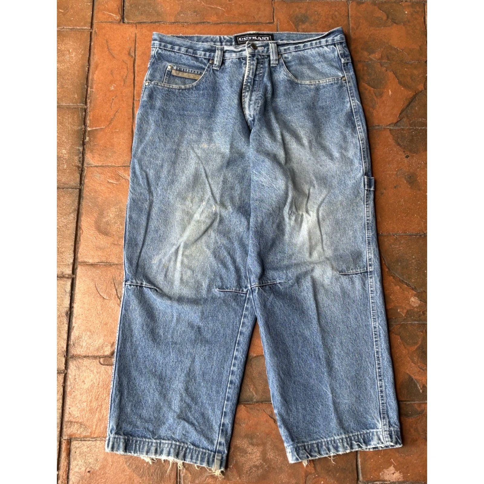 Vintage VINTAGE Outkast Jeans Carpenter Relaxed Baggy 38x34 Denim 5-Pocket Distressed Hip Hop Grunge Wide Leg Mens Jeans Size US 38 / EU 54 - 3 Thumbnail
