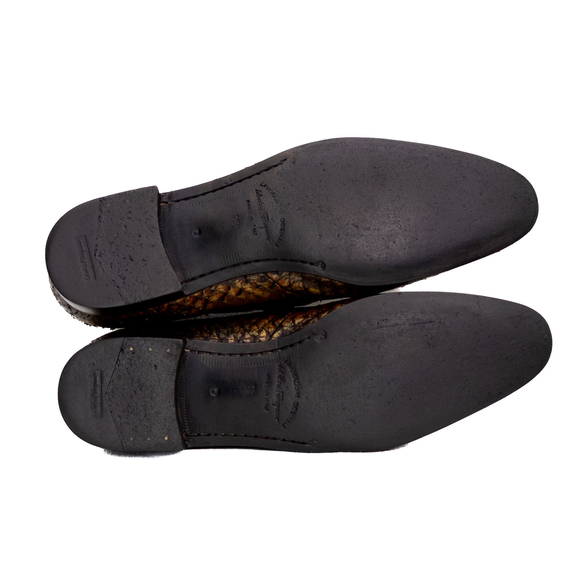 Salvatore Ferragamo Salvatore Ferragamo Python Snakeskin Loafers Gold US 12 Size US 12 / EU 45 - 11 Thumbnail