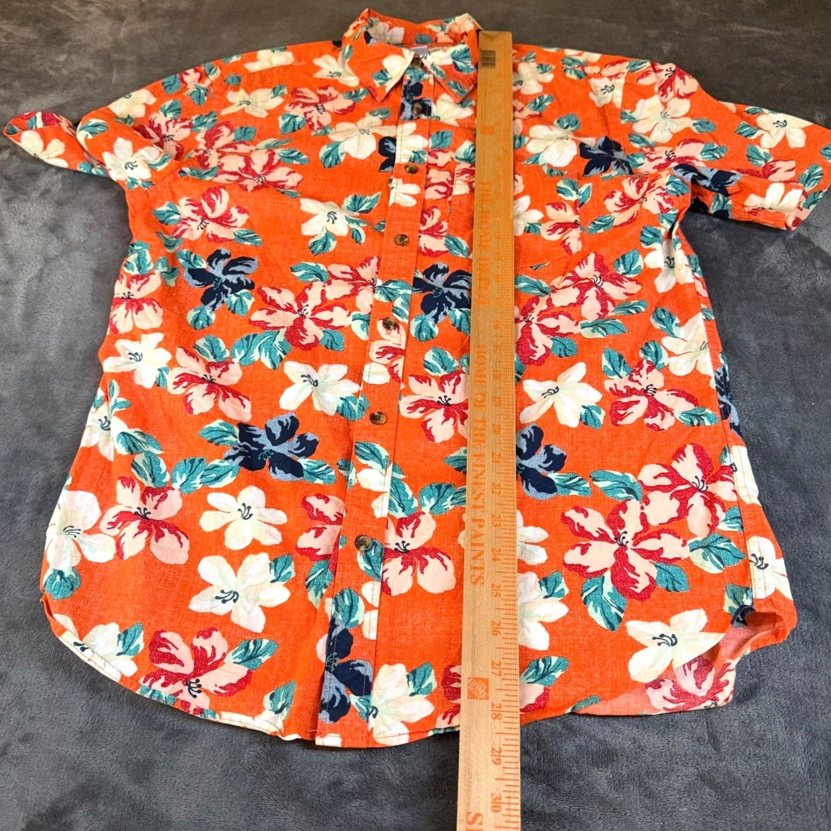 Old Navy Old Navy Floral Button-Up Short Sleeve Shirt Orange Classic Fit Mens Medium Size US M / EU 48-50 / 2 - 7 Thumbnail