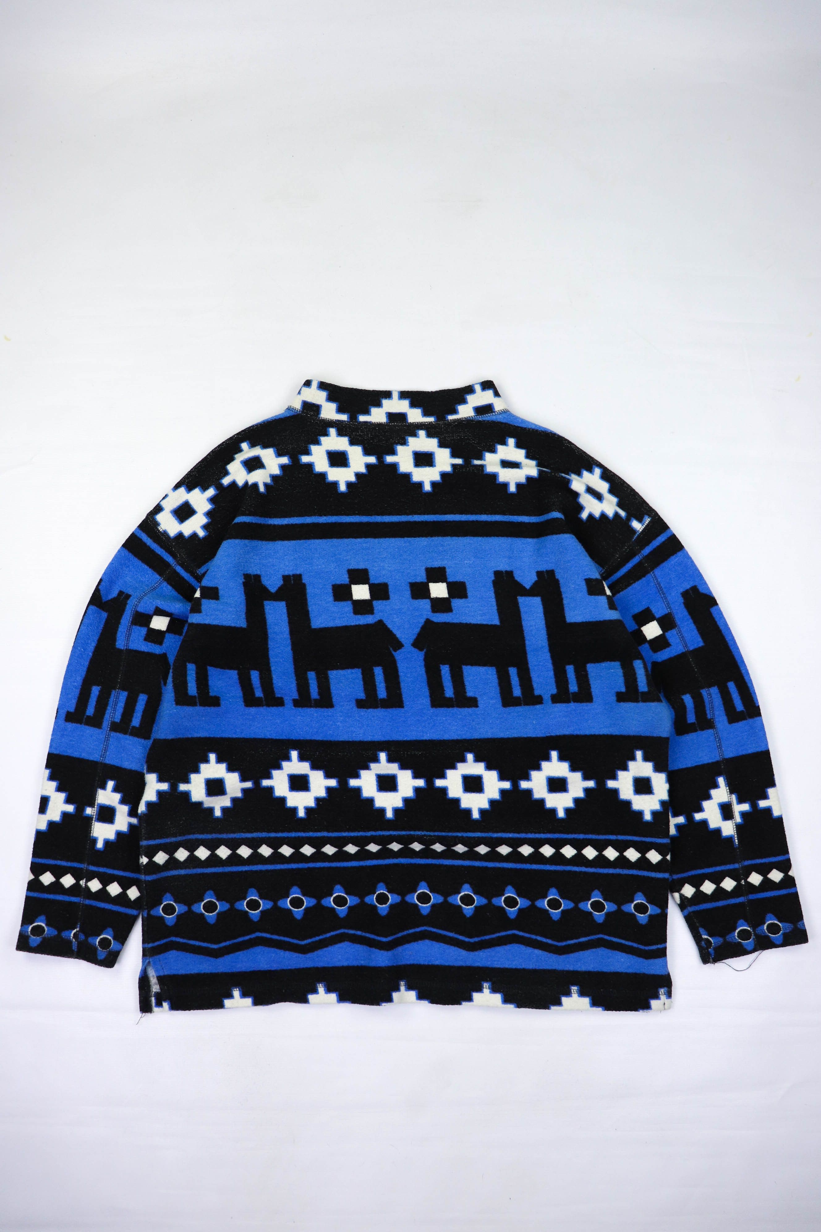 Vintage Vintage Aztec Graphics Mock Neck LS Oversized Baggy Pullover Size US XL / EU 56 / 4 - 2 Thumbnail