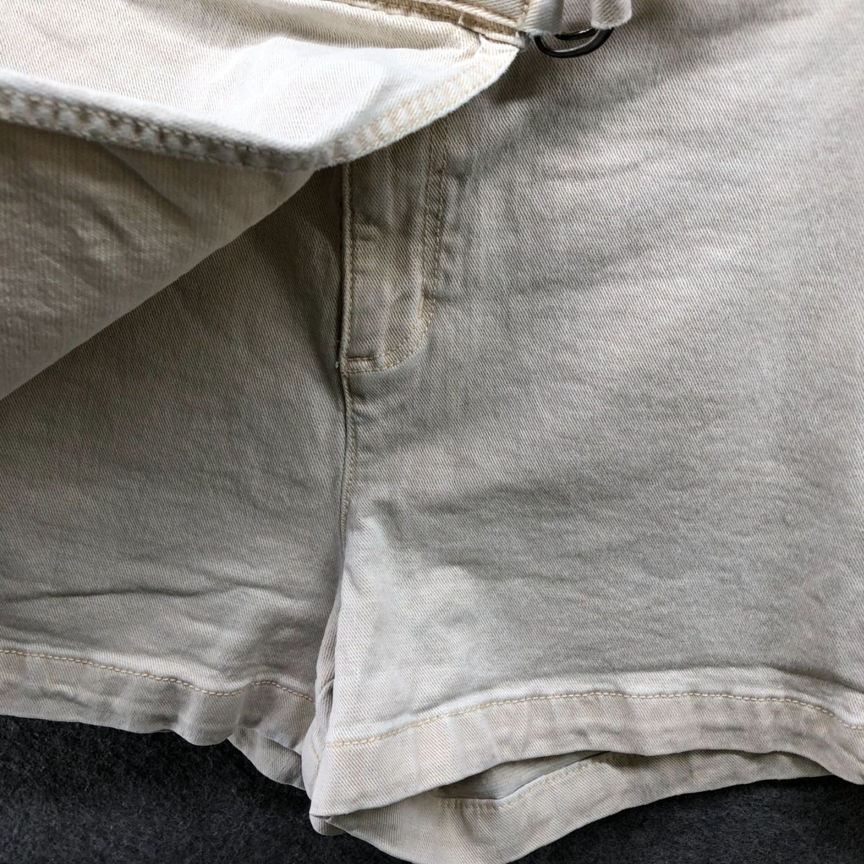 American Eagle Outfitters American Eagle Outfitters Skort Women 0 Beige Denim Wrap Mini Super Stretch Roll Cuff Size 25" / US 0 / IT 36 - 3 Thumbnail