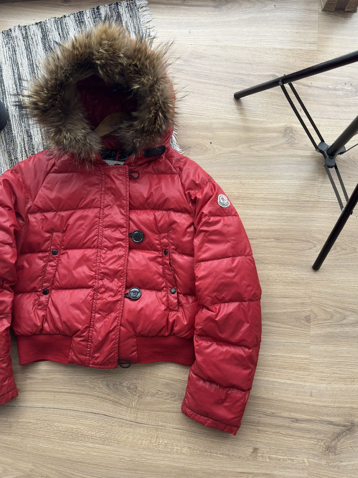 Moncler Moncler Alpin Fur down jacket red woman size 1 Size S / US 4 / IT 40 - 3 Thumbnail
