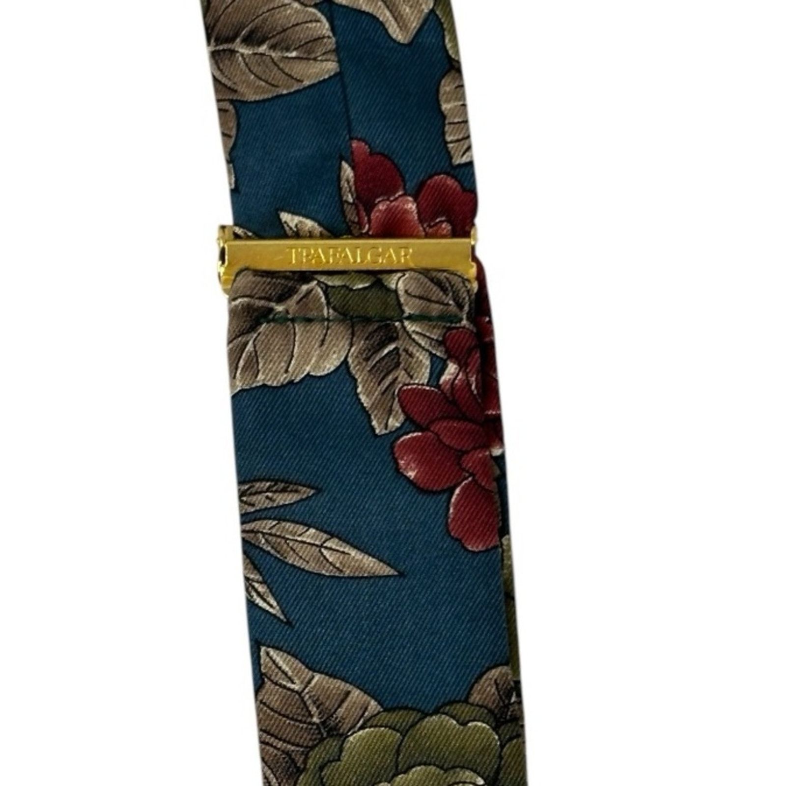 Leather × Trafalgar × Vintage VTG Trafalgar Silk Floral Braces Suspenders Leather Accents Size ONE SIZE - 4 Thumbnail