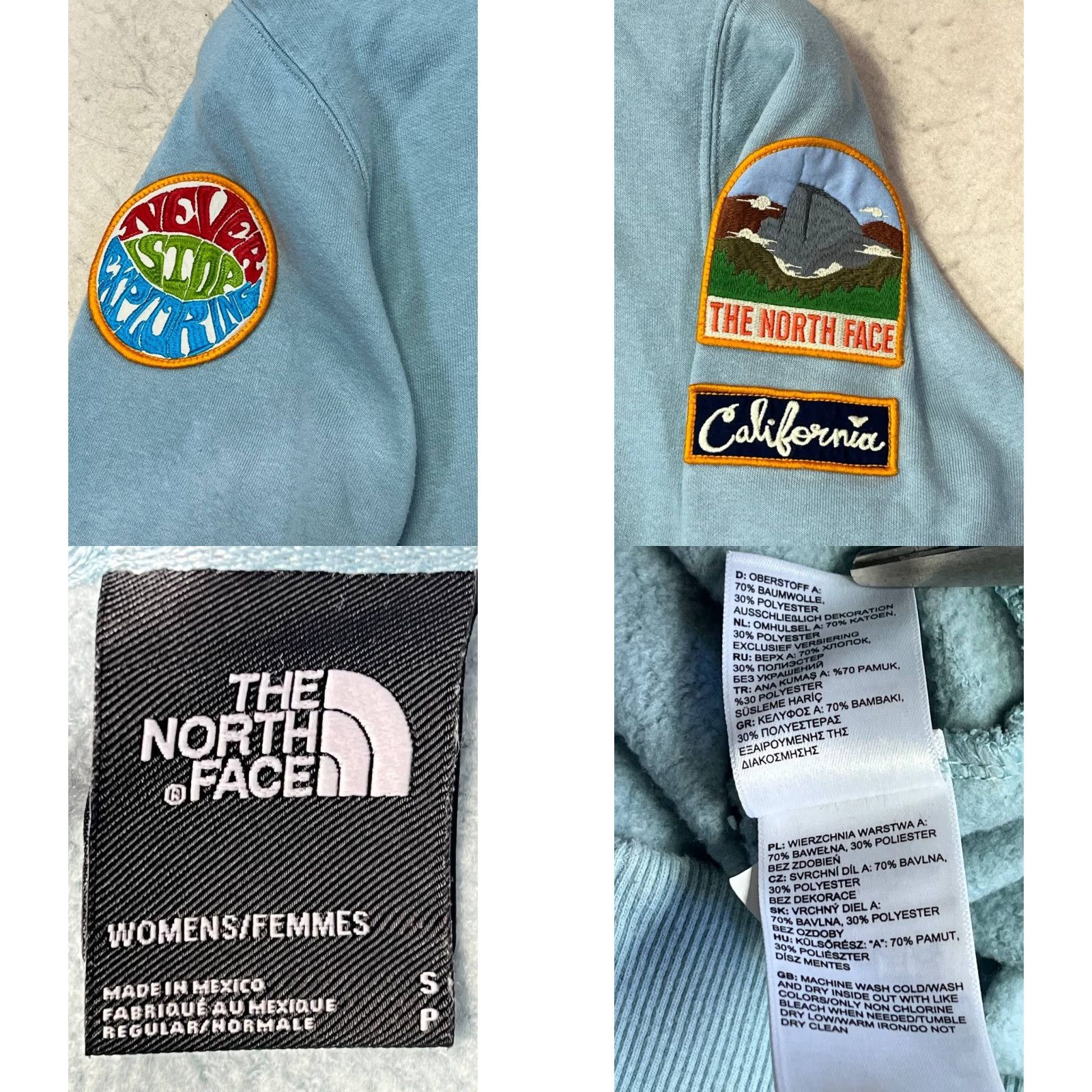 The North Face The North Face Hoodie California Womens S Sage Never Stop Exploring Patch Pics Unisex Adults Blue Pullover Small Size S / US 4 / IT 40 - 8 Thumbnail