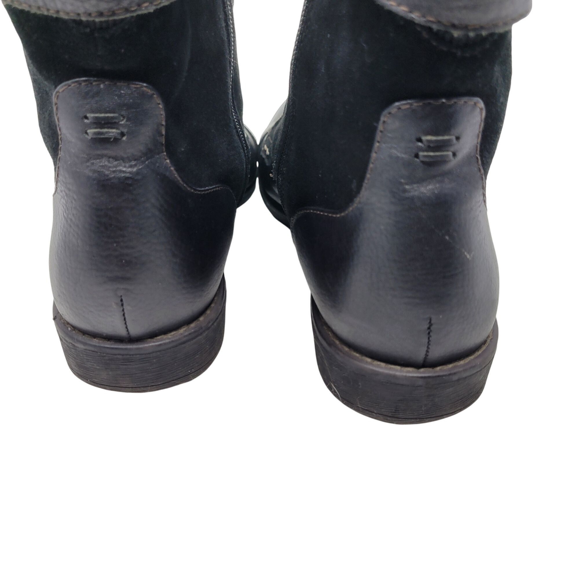 Designer Montana Artisan Black Suede Leather Lace-Up Ankle Boots Side Size US 9.5 / IT 39.5 - 9 Thumbnail