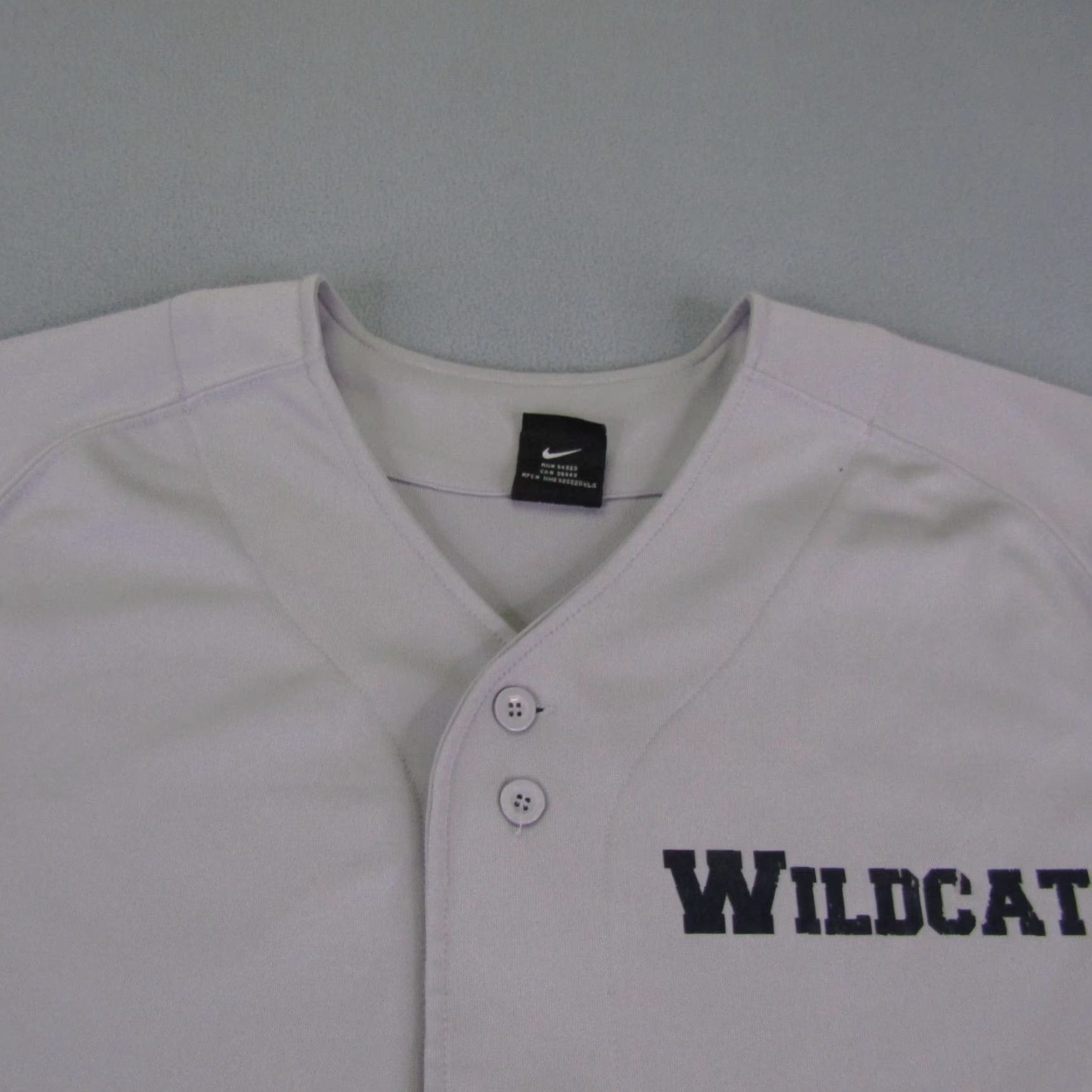 Nike Vintage Nike Wildcats Jersey Mens Large Gray Baseball Button Up Shirt Size US L / EU 52-54 / 3 - 2 Thumbnail
