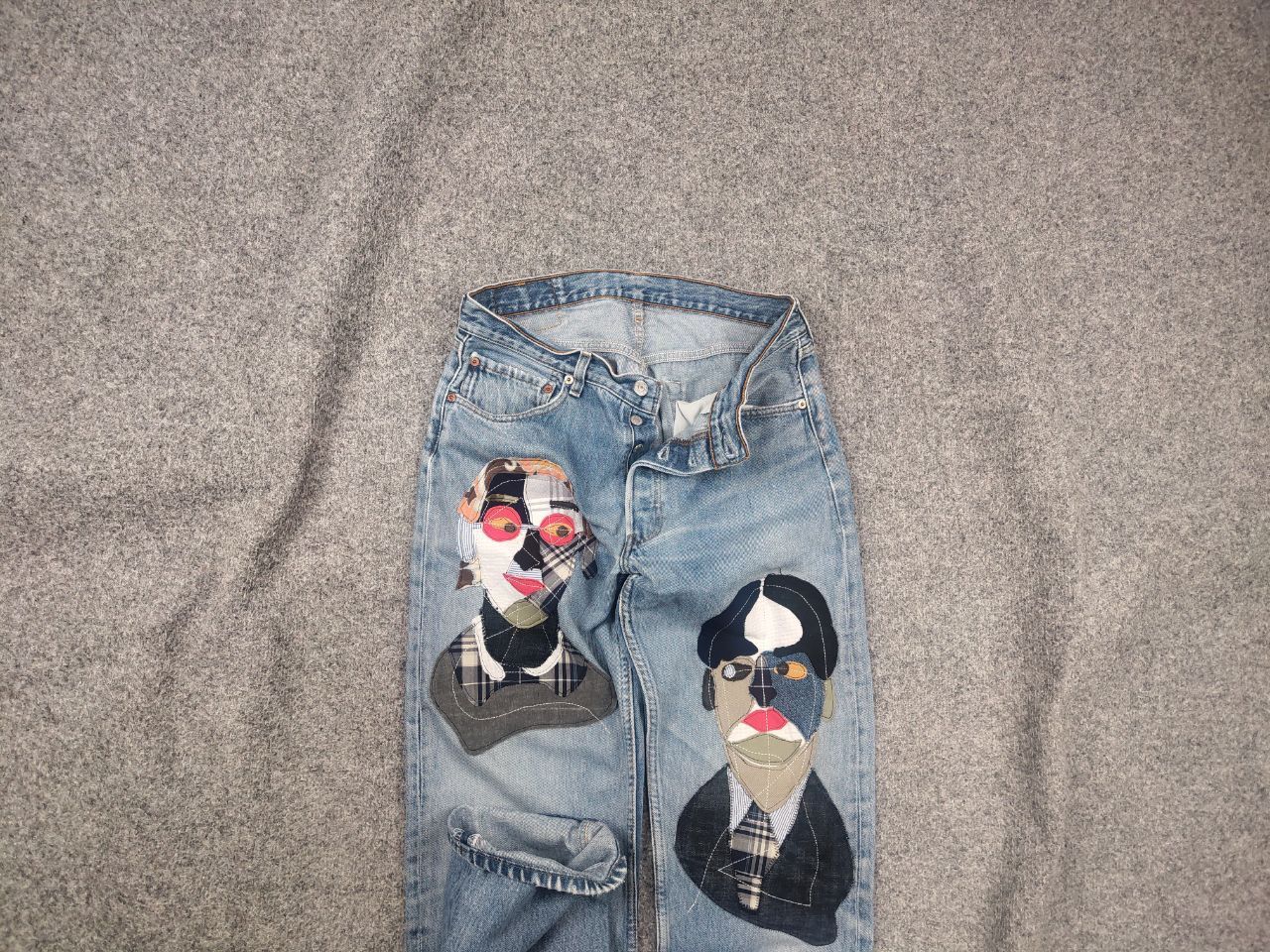 Levi's Vintage 90's Levi’s 501 Sashiko Logo Jeans Japan watanabe Size US 33 - 1 Thumbnail