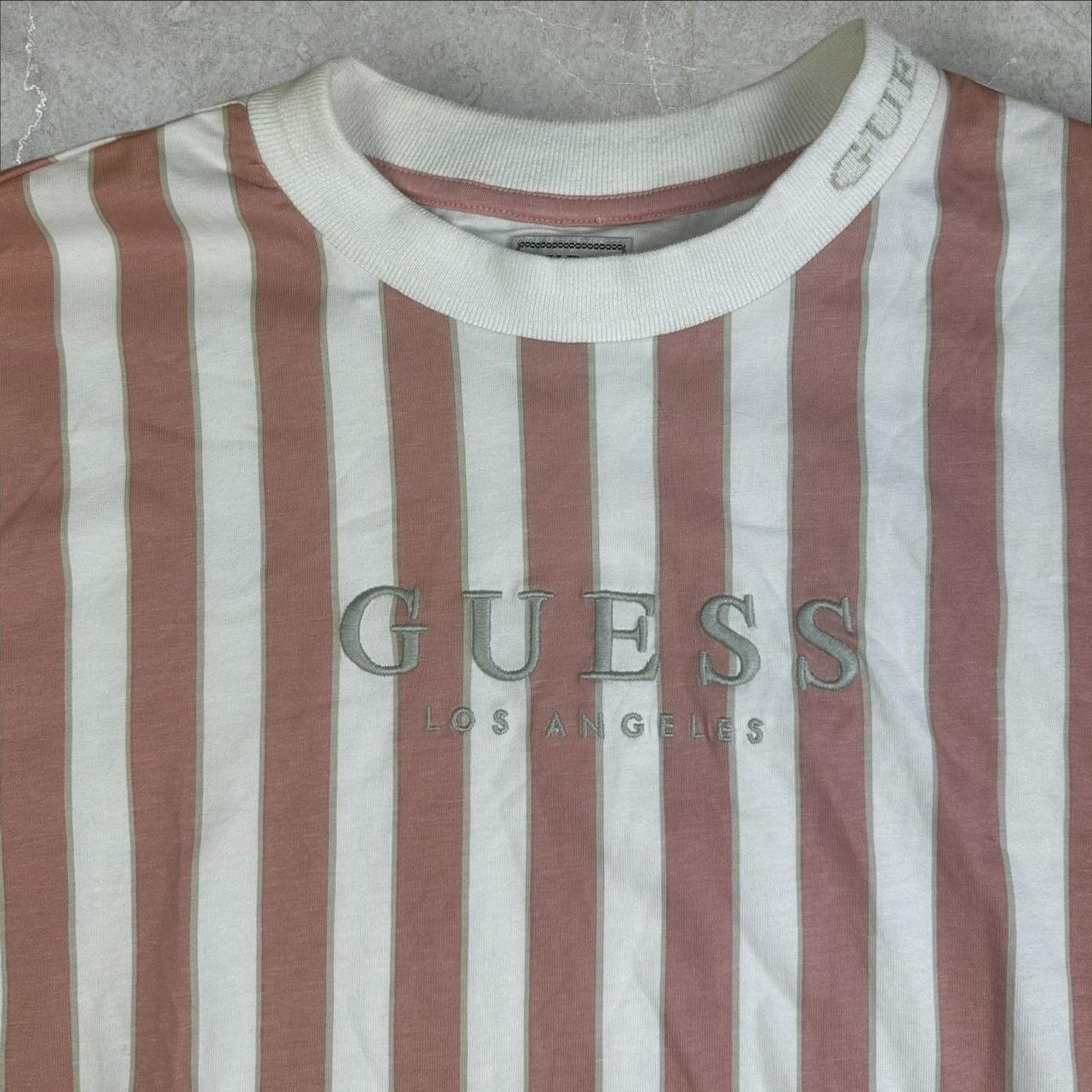 Guess GUESS Pink Striped Long Sleeve T-Shirt SIZE MEDIUM Size US M / EU 48-50 / 2 - 2 Thumbnail