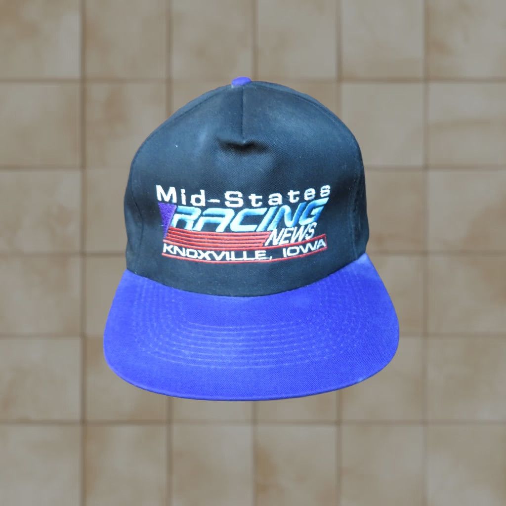 Vintage Mid-State Racing News Knoxville Iowa Dirt Track Snapback Hat Trucker 1980s Multi-Color, Men's