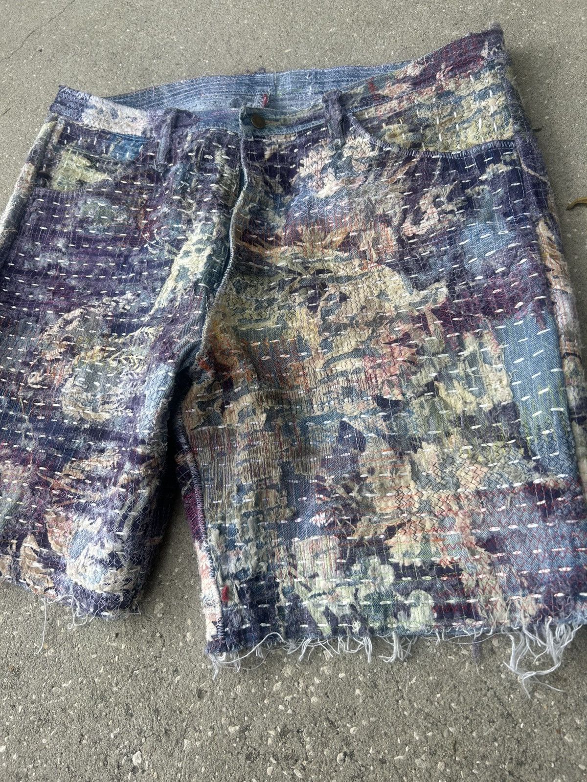 Other 1/1 Your World distressed repaired boro denim shorts Size US 42 / EU 58 - 2 Thumbnail