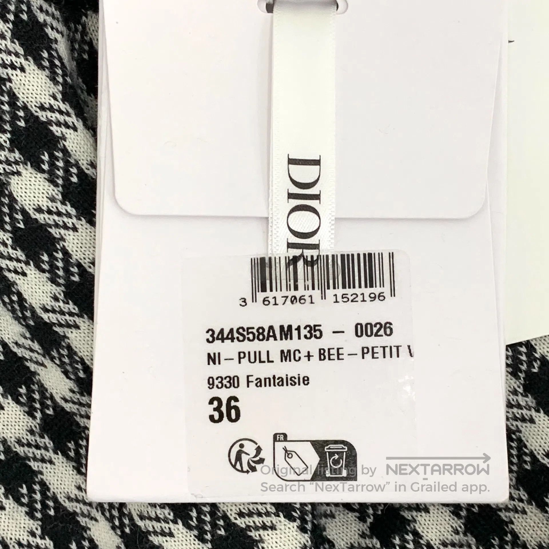 Dior Dior Color-blocked beehive embroidered check cashmere shor Size XS / US 0-2 / IT 36-38 - 8 Thumbnail