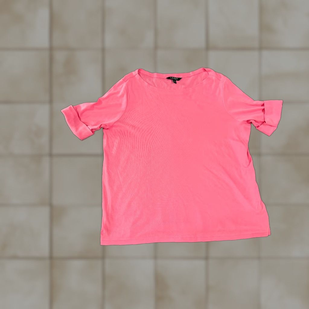 Ralph Lauren Lauren Ralph Lauren shirt womens 2X pink short sleeve cotton casual Size XXL / US 16-18 / IT 52-54 - 1 Thumbnail