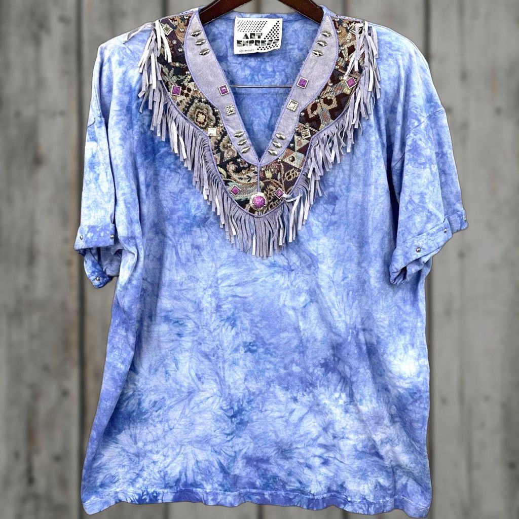 Express VTG Art Express Shirt Womens XL Fringe Western Cottagecore 90s y2k Los Angeles Size XL / US 12-14 / IT 48-50 - 1 Thumbnail